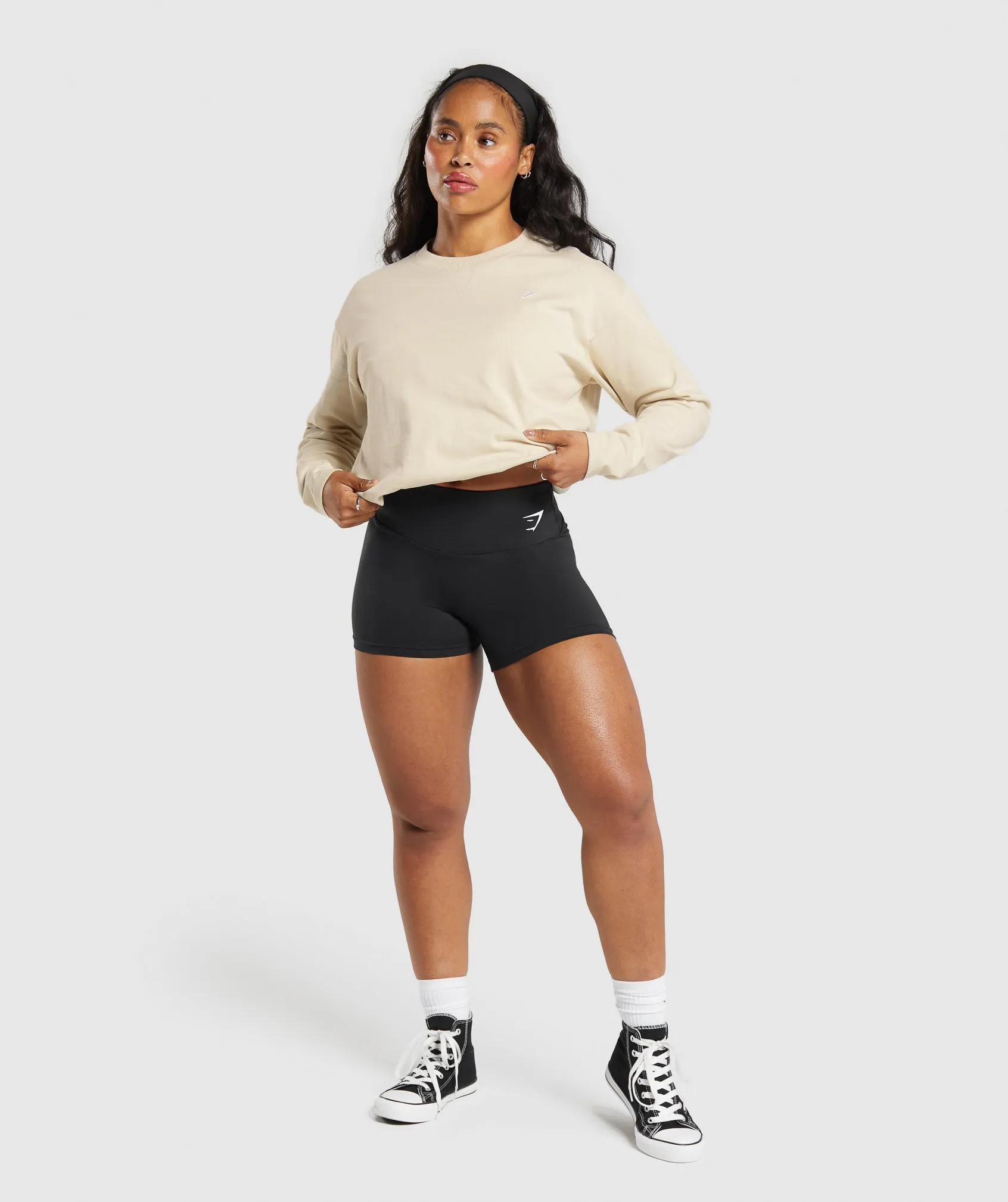 Gymshark Heavyweight Cotton Long Sleeve Top - Ecru White sold by Gymshark product image thumbnail 4