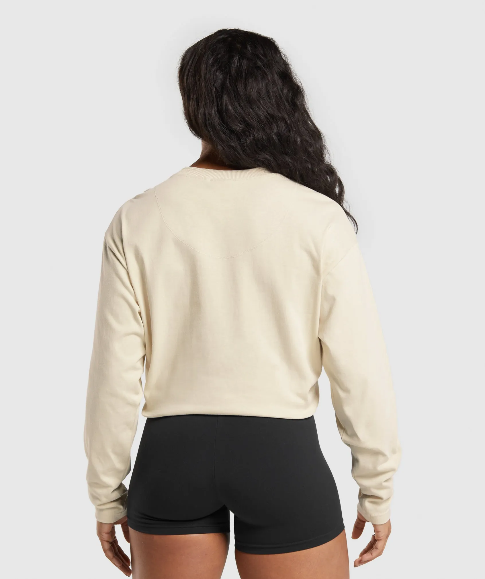 Gymshark Heavyweight Cotton Long Sleeve Top - Ecru White sold by Gymshark product image thumbnail 2