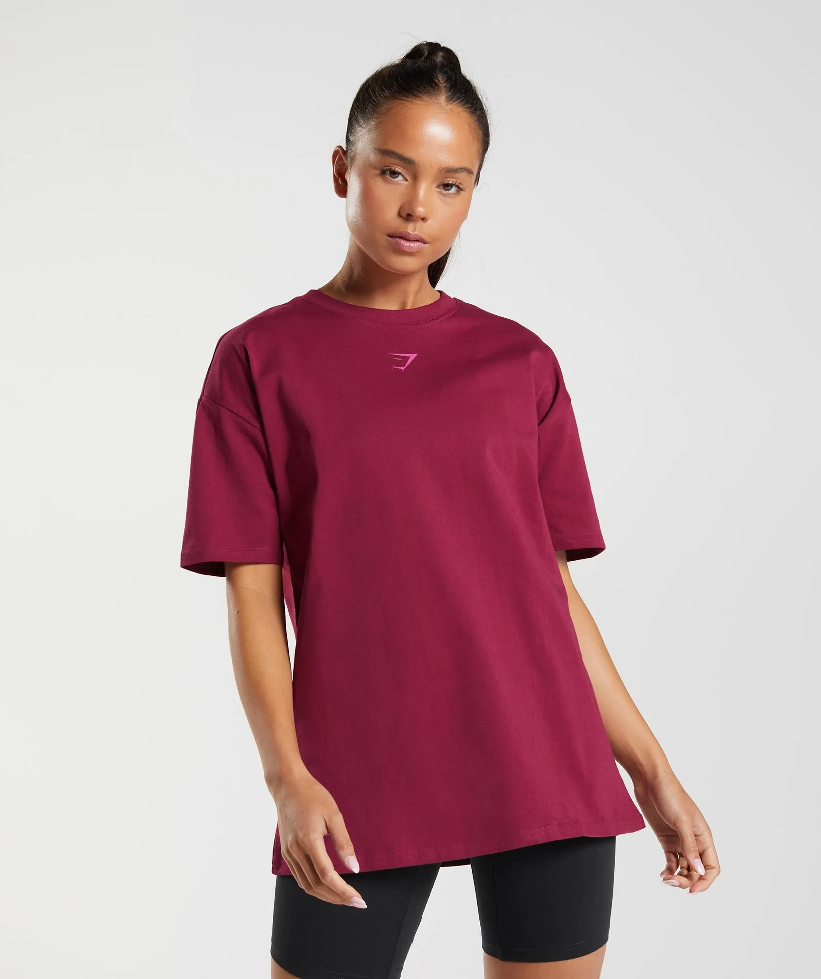 Gymshark Fraction Oversized T-Shirt - Currant Pink sold by Gymshark product image thumbnail 2