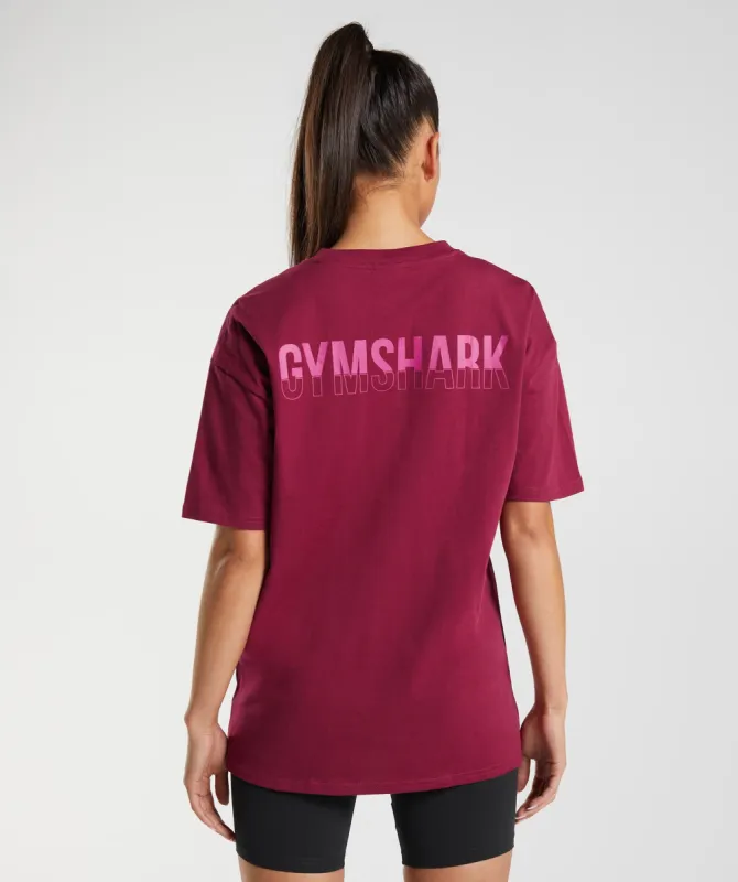 Gymshark Fraction Oversized T-Shirt - Currant Pink sold by Gymshark