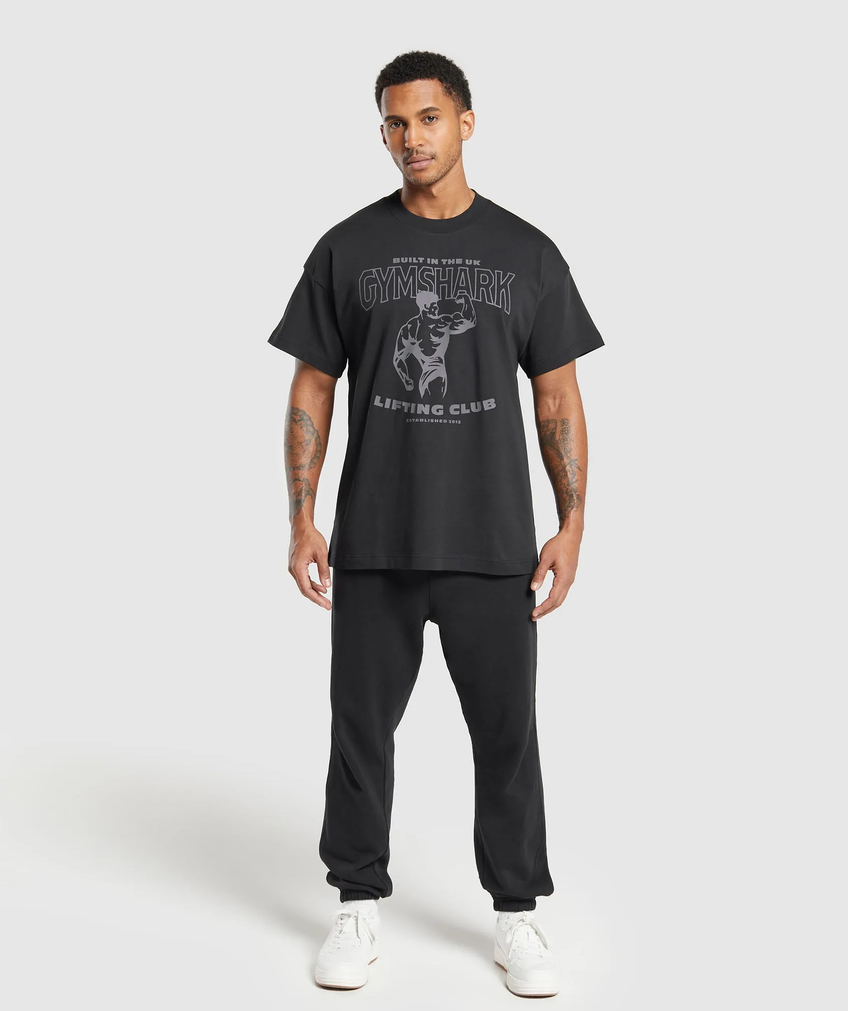 Gymshark Built in the UK T-Shirt - Black sold by Gymshark product image thumbnail 4