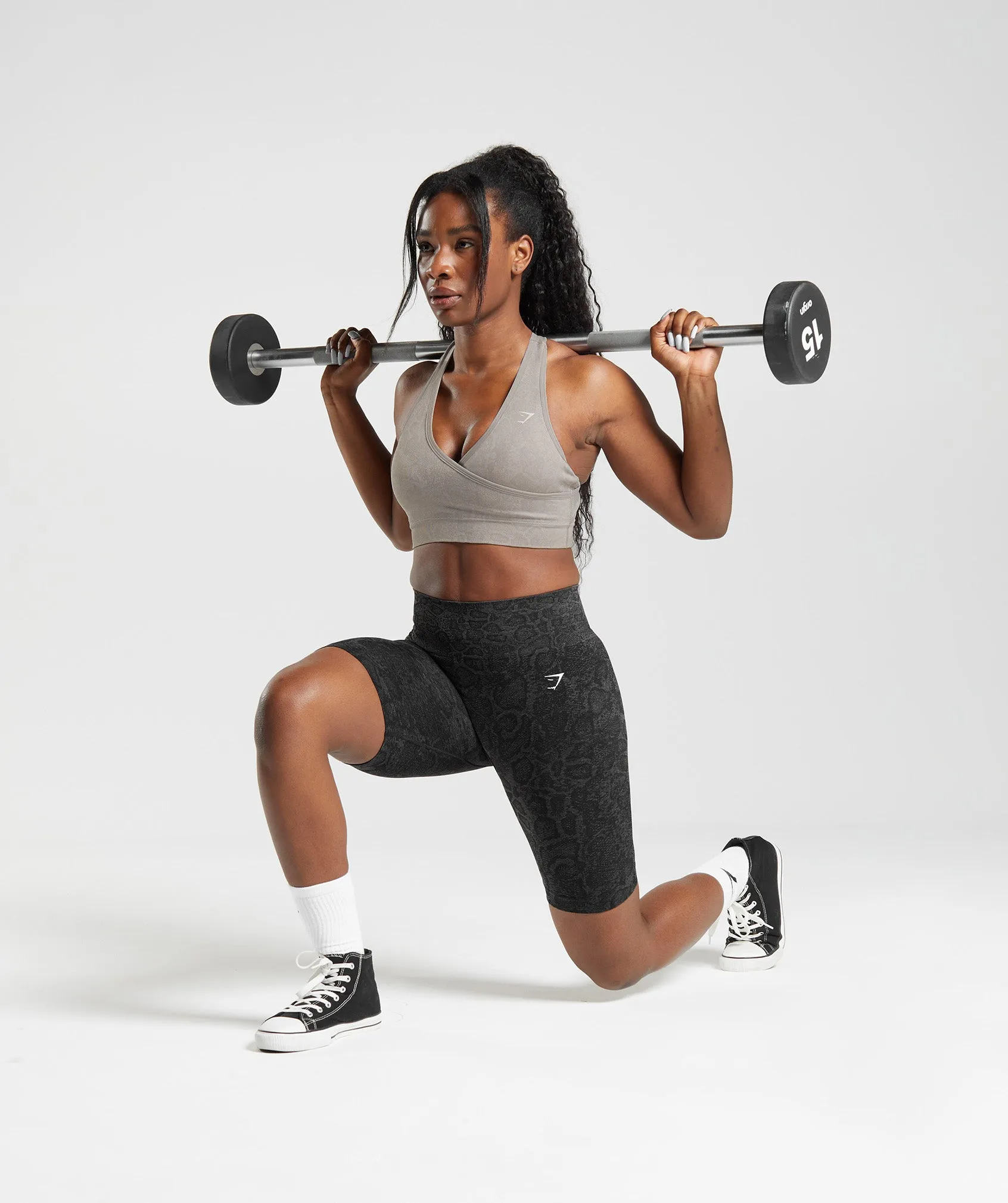 Gymshark Adapt Animal Seamless Sports Bra - Mushroom Brown/Urban Grey sold by Gymshark product image thumbnail 4