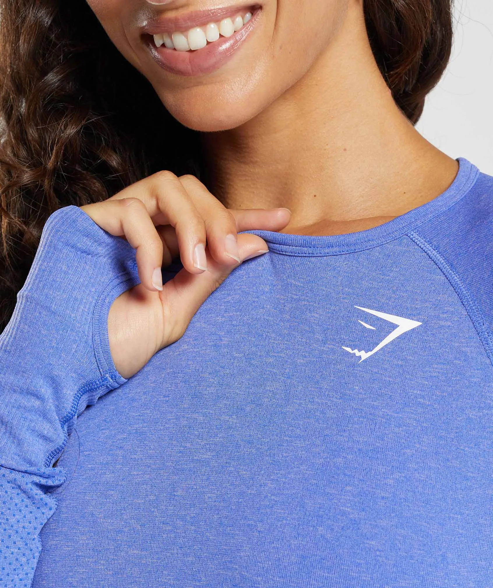 Gymshark Vital Light Long Sleeve Top - Lift Blue Marl sold by Gymshark product image thumbnail 5