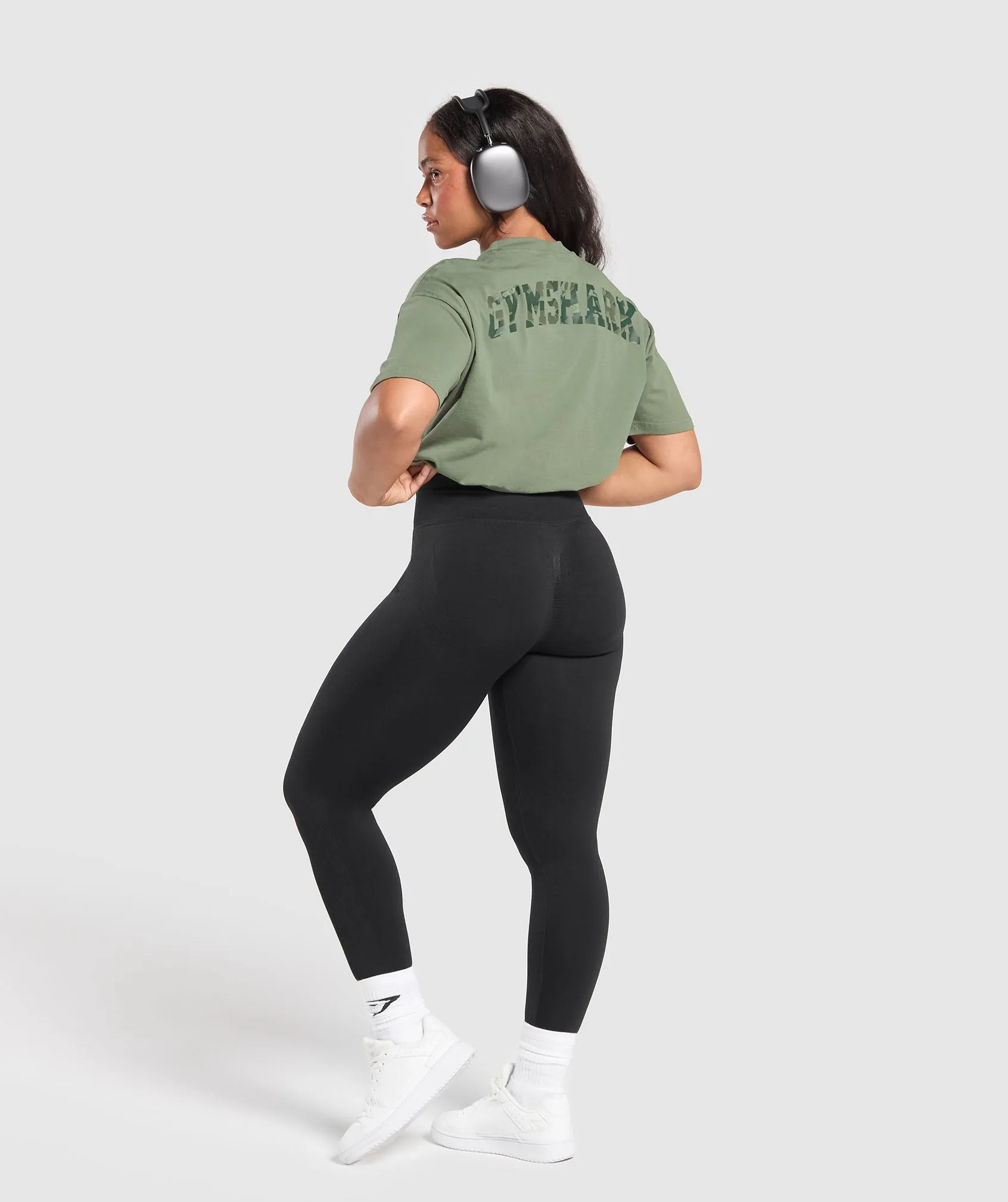 Gymshark Adapt Camo Graphic Oversized Top - Force Green sold by Gymshark product image thumbnail 4