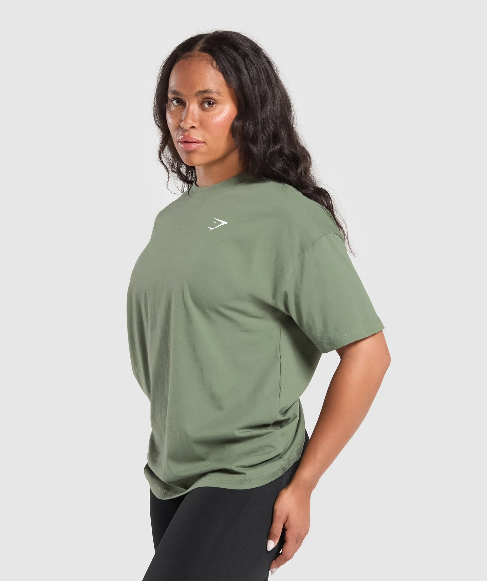 Gymshark Adapt Camo Graphic Oversized Top - Force Green sold by Gymshark product image thumbnail 2
