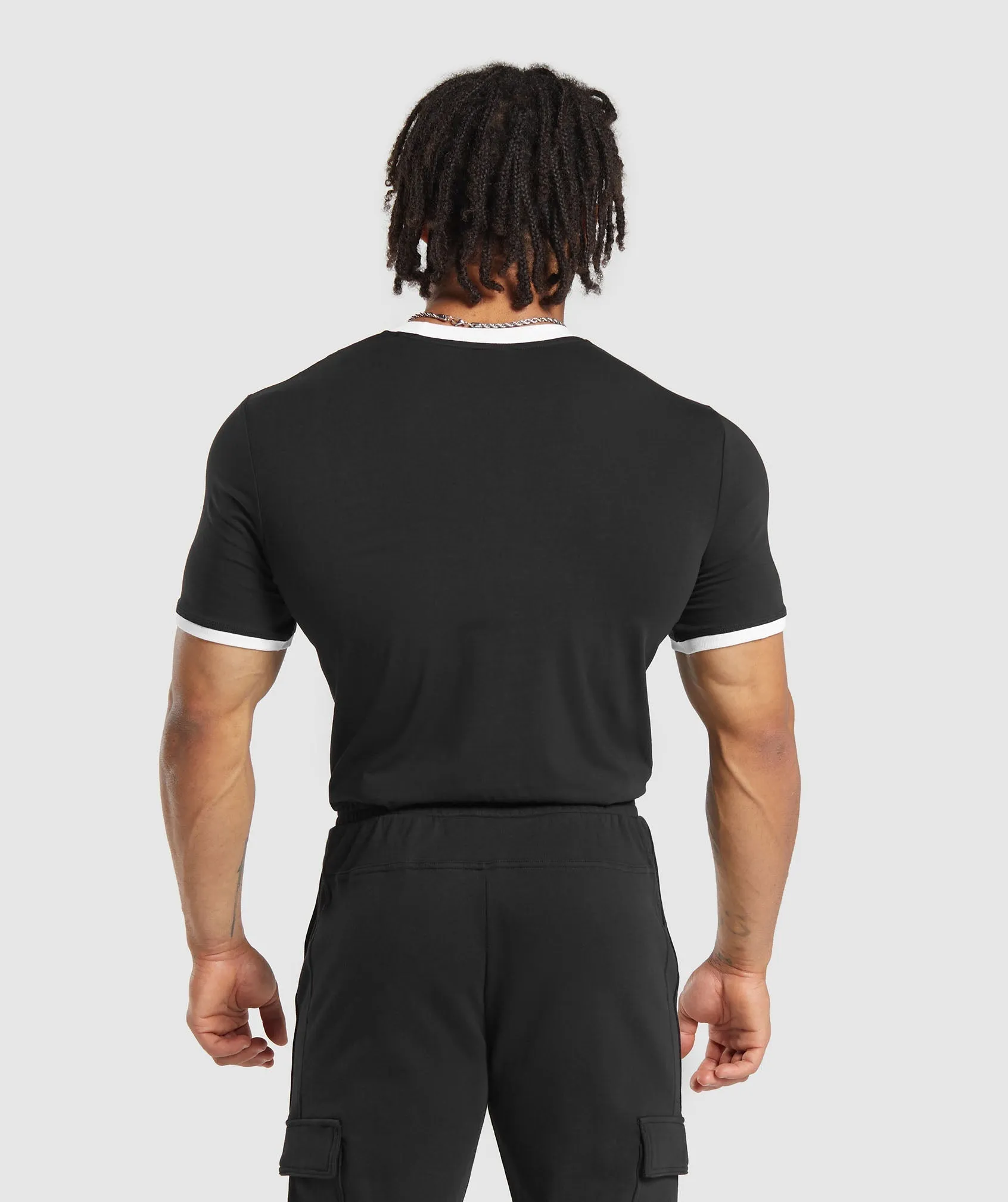 Gymshark Legacy Ringer T-Shirt - Black/White sold by Gymshark product image thumbnail 2
