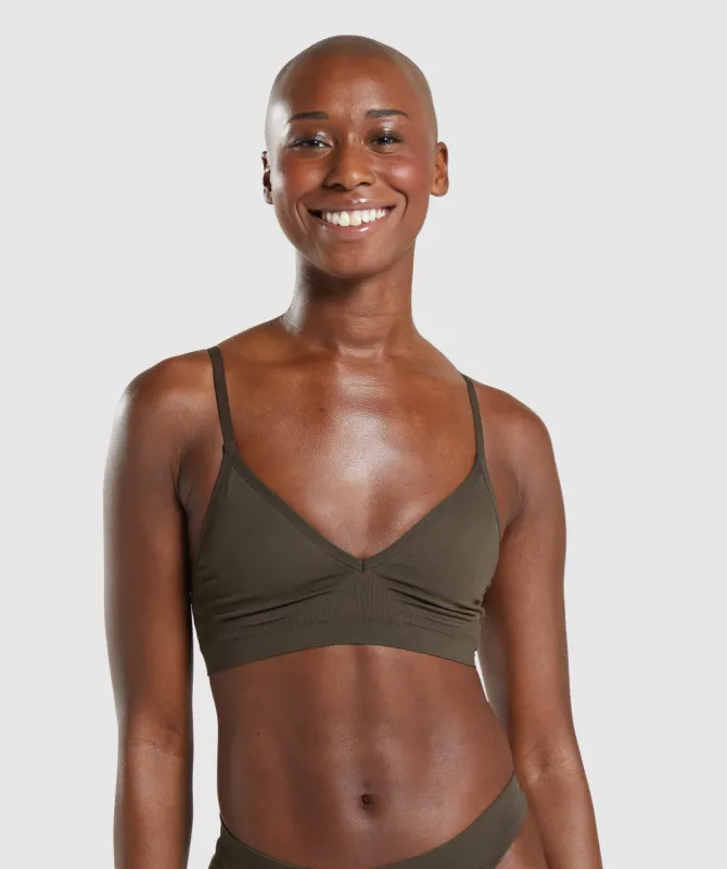Gymshark Seamless Low Neck Bralette - Espresso Brown sold by Gymshark