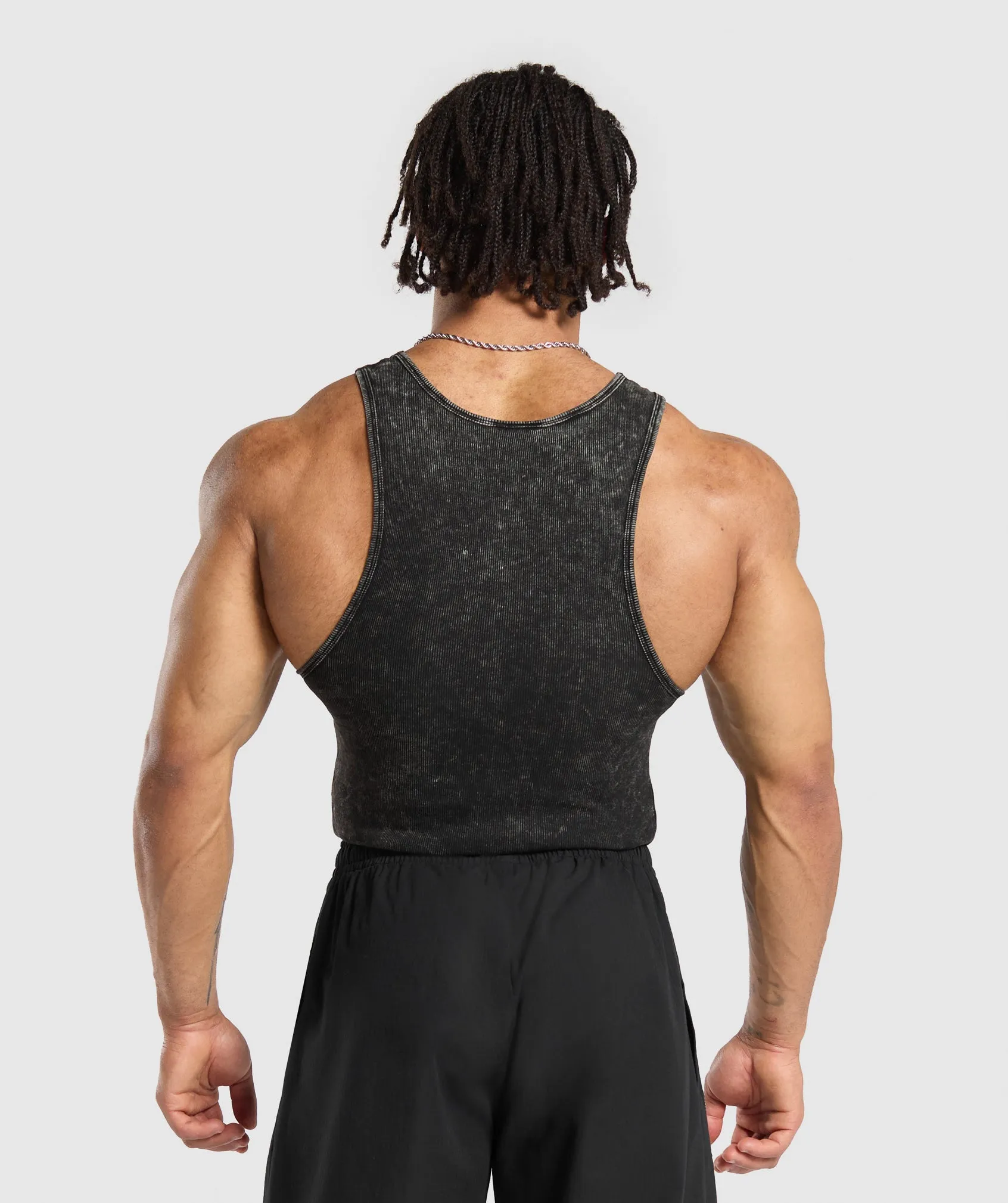 Gymshark Washed Ribbed Tank 1PK - Black/Gel Bleach Wash sold by Gymshark product image thumbnail 3