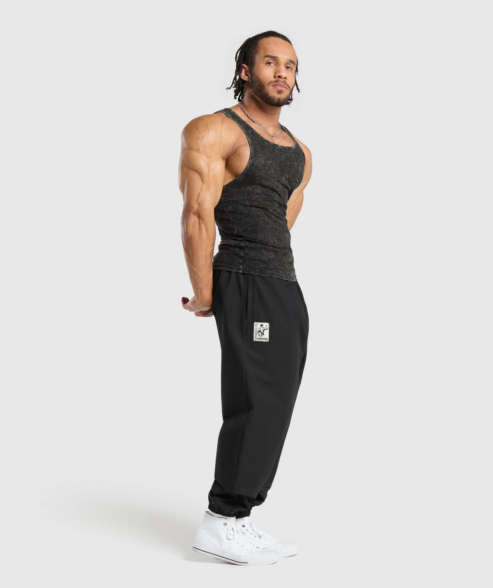 Gymshark Washed Ribbed Tank 1PK - Black/Gel Bleach Wash sold by Gymshark product image thumbnail 5