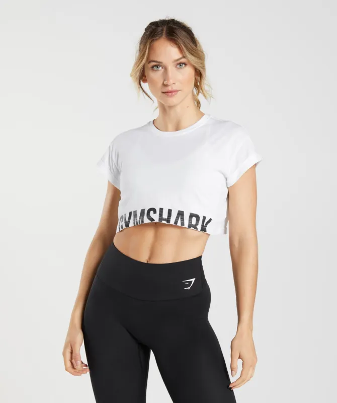 Gymshark Fraction Crop Top - White sold by Gymshark