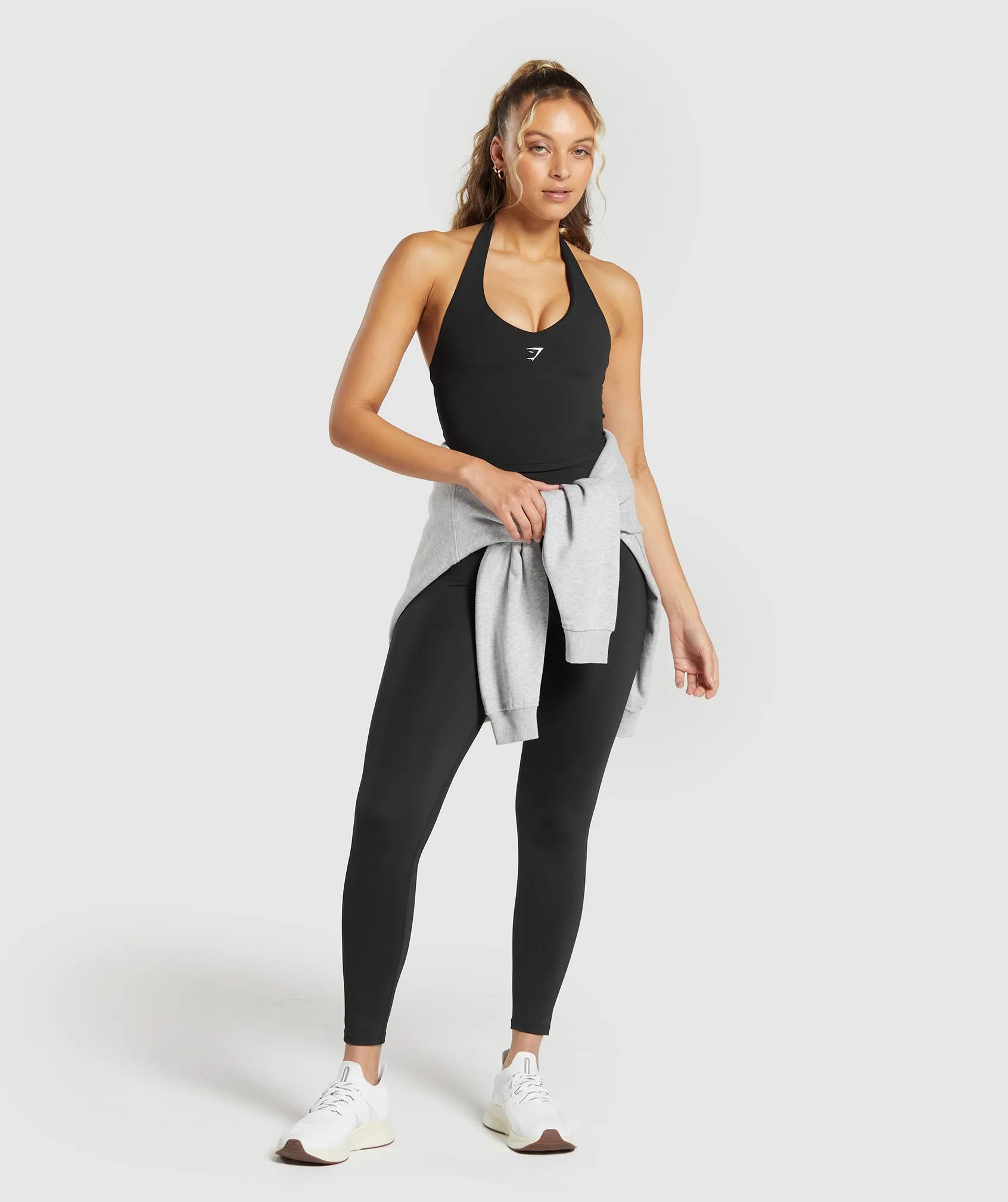 Gymshark Halter Neck Cami with Shelf - Black sold by Gymshark product image thumbnail 4