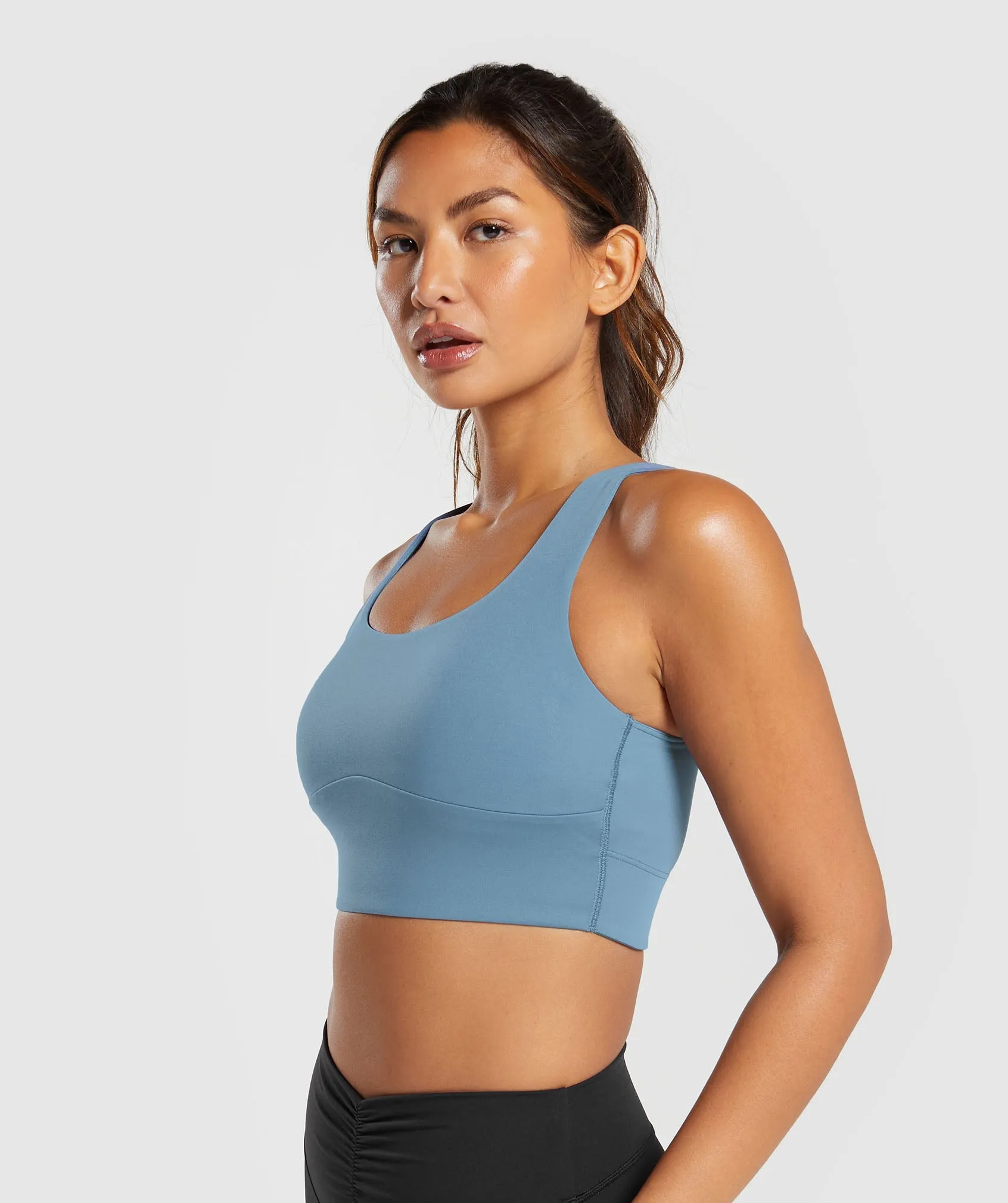 Gymshark Longline Sports Bra - Faded Blue sold by Gymshark product image thumbnail 3