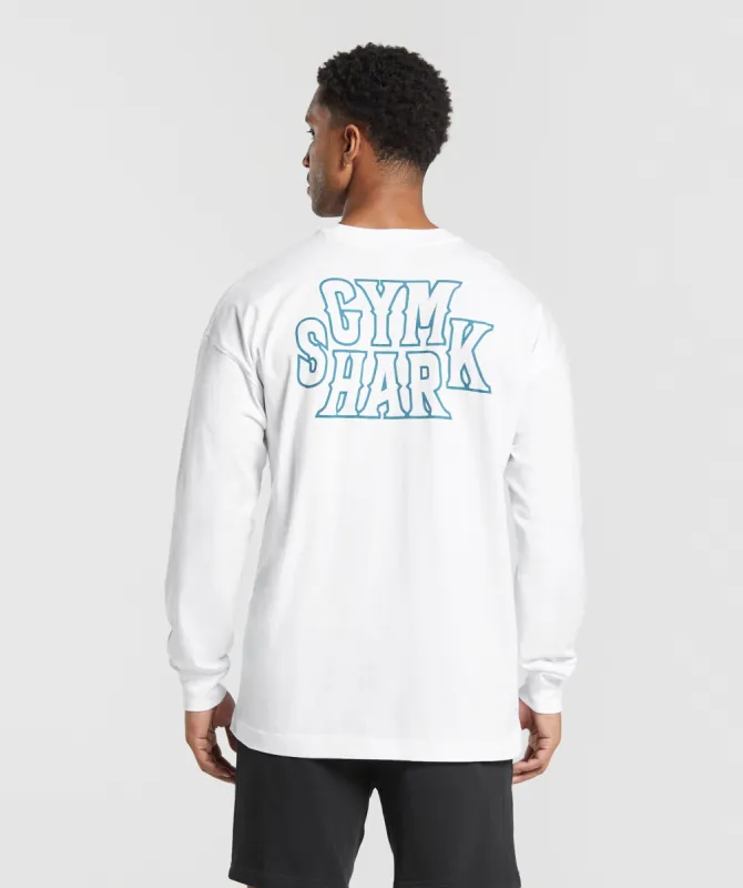 Gymshark Stacked Long Sleeve T-Shirt - White sold by Gymshark