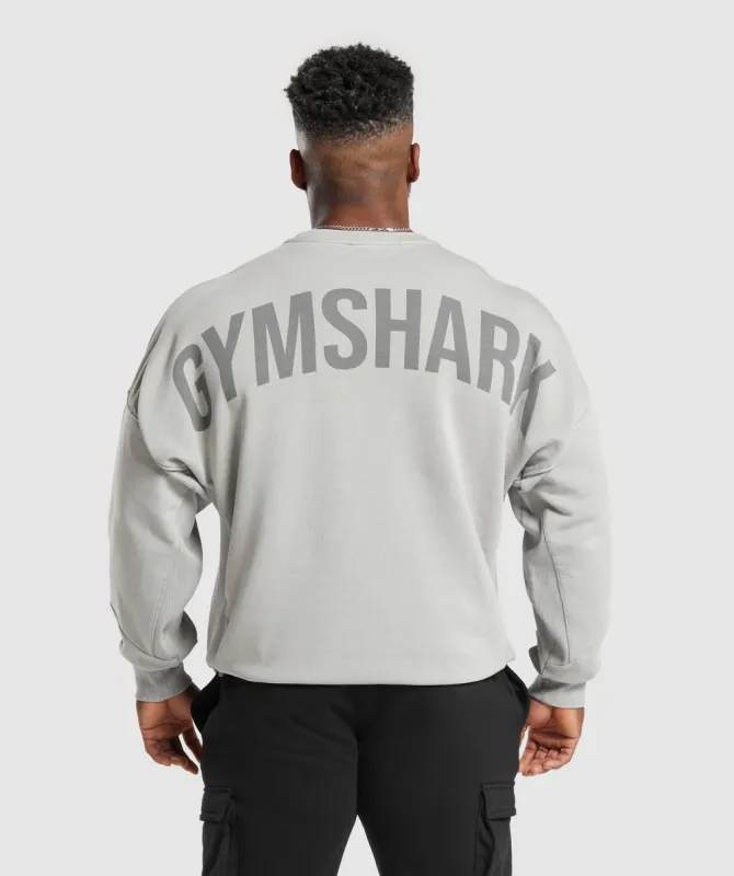 Gymshark Power Washed Crew - Smokey Grey sold by Gymshark