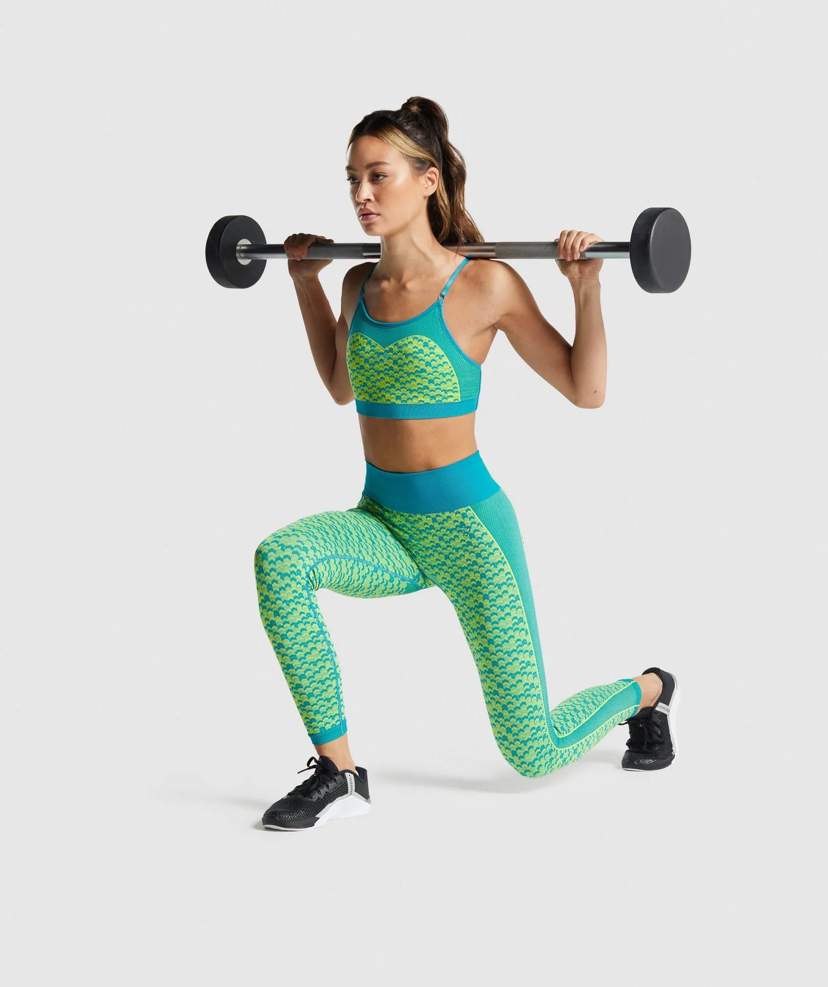 Gymshark WTFlex Seamless Strappy Sports Bra - Chevron | Blue sold by Gymshark product image thumbnail 3