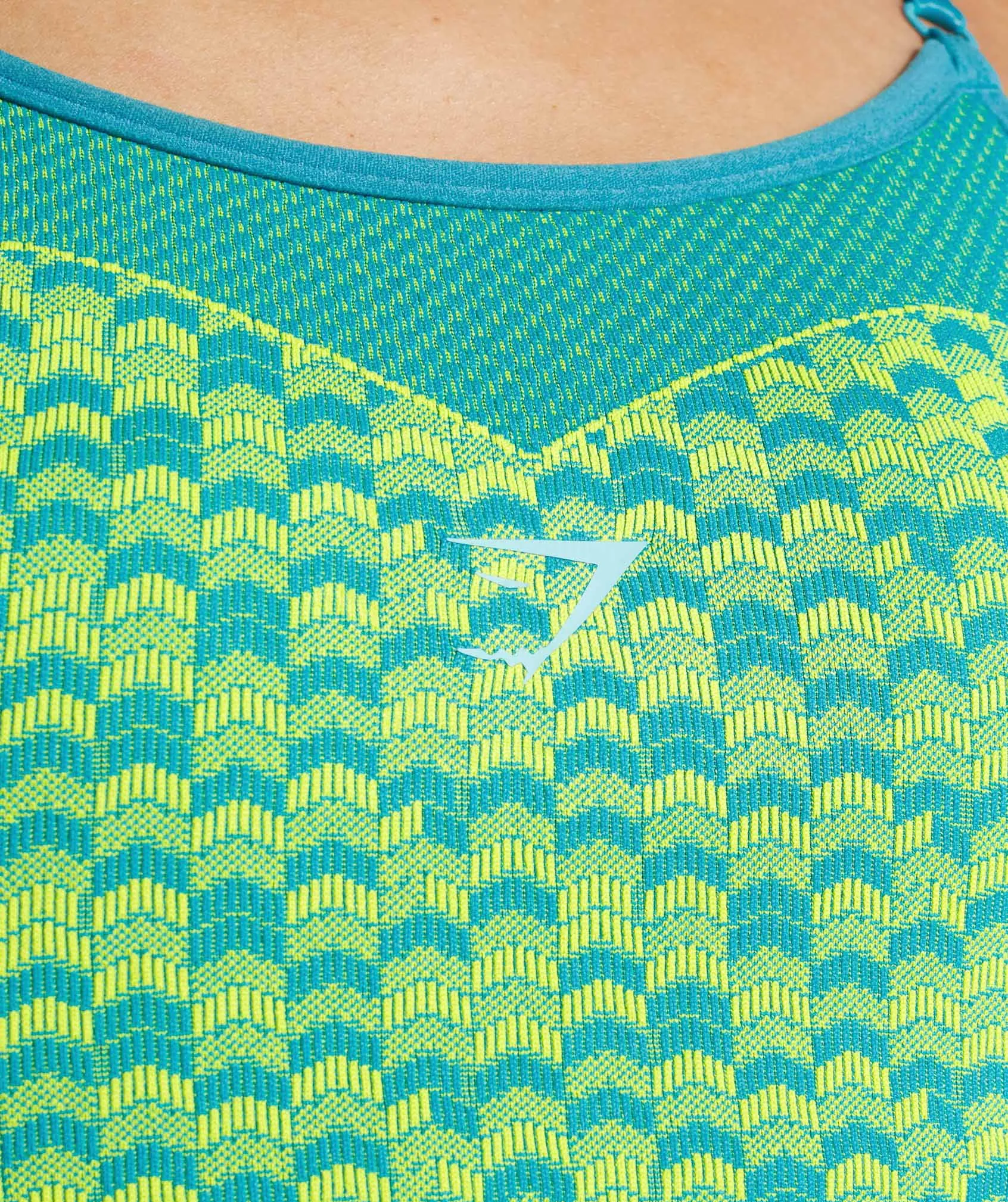 Gymshark WTFlex Seamless Strappy Sports Bra - Chevron | Blue sold by Gymshark product image thumbnail 5