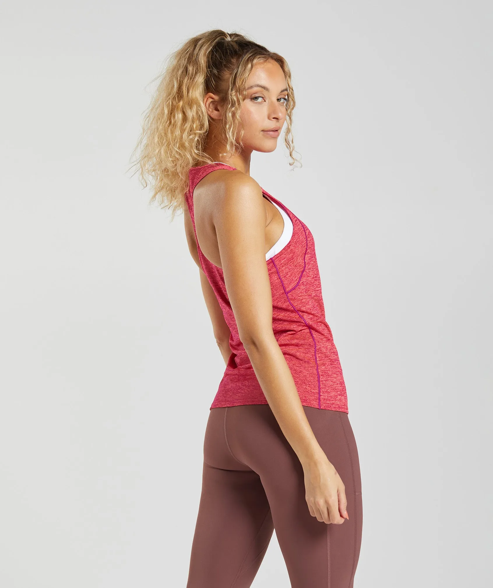 Gymshark Running Tank - Magenta Pink/Fluo Bold Pink Marl sold by Gymshark product image thumbnail 3