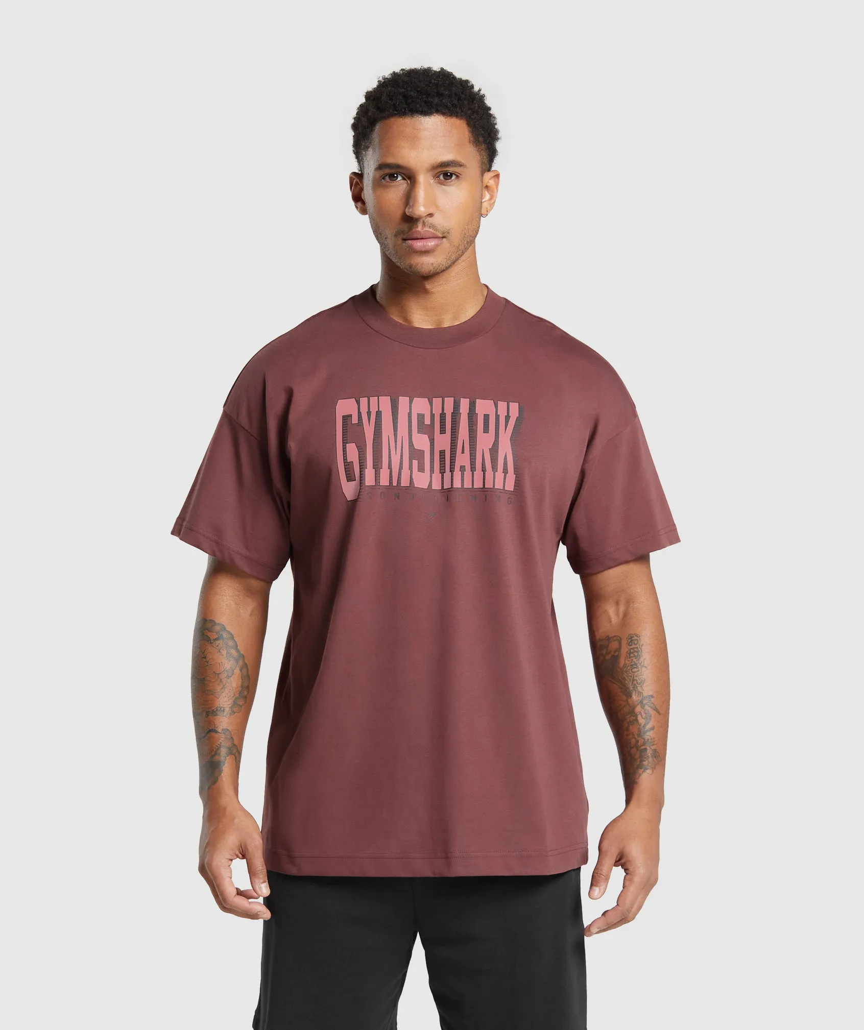 Gymshark Conditioning Graphic T-Shirt - Burgundy Brown sold by Gymshark