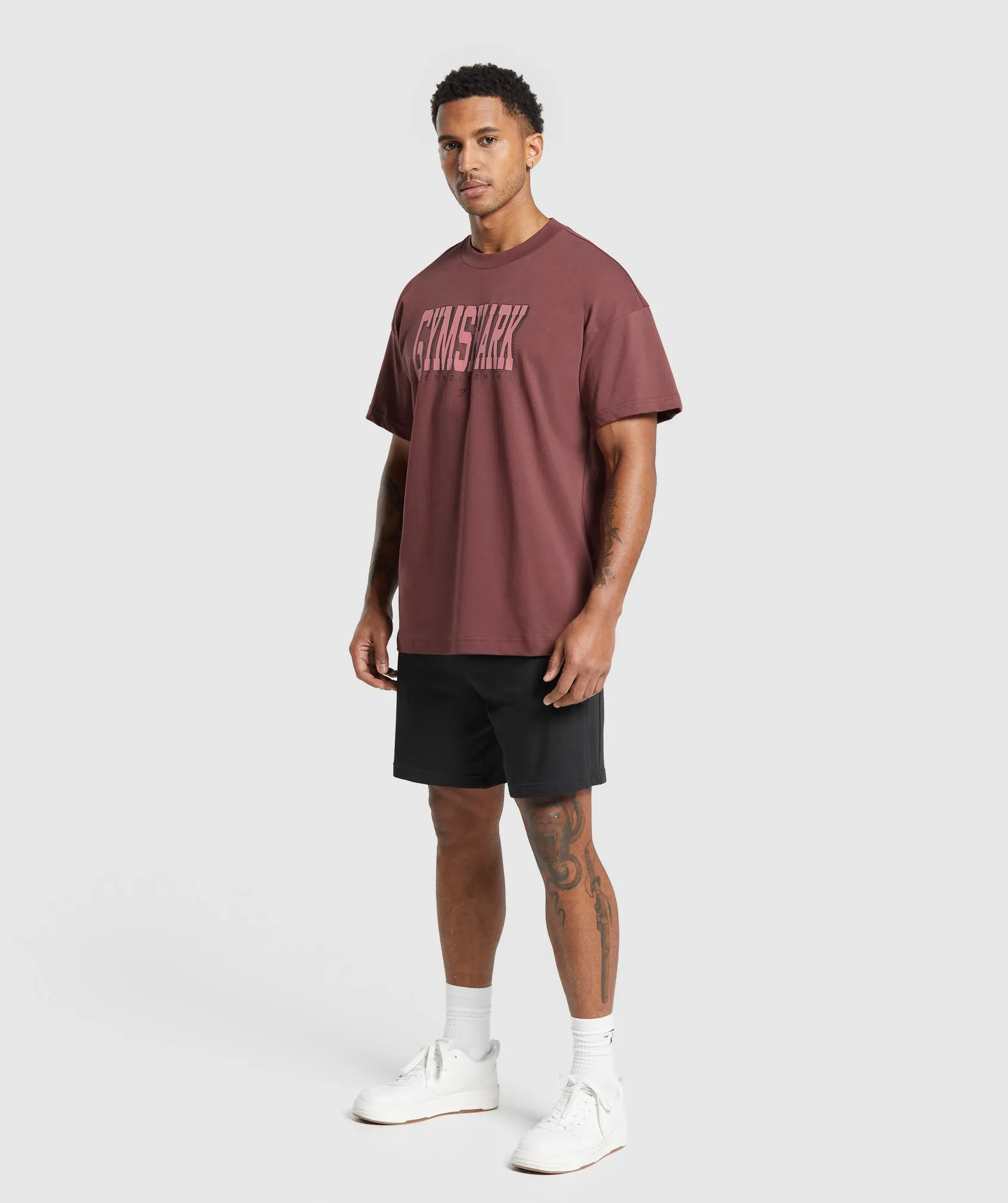 Gymshark Conditioning Graphic T-Shirt - Burgundy Brown sold by Gymshark product image thumbnail 4
