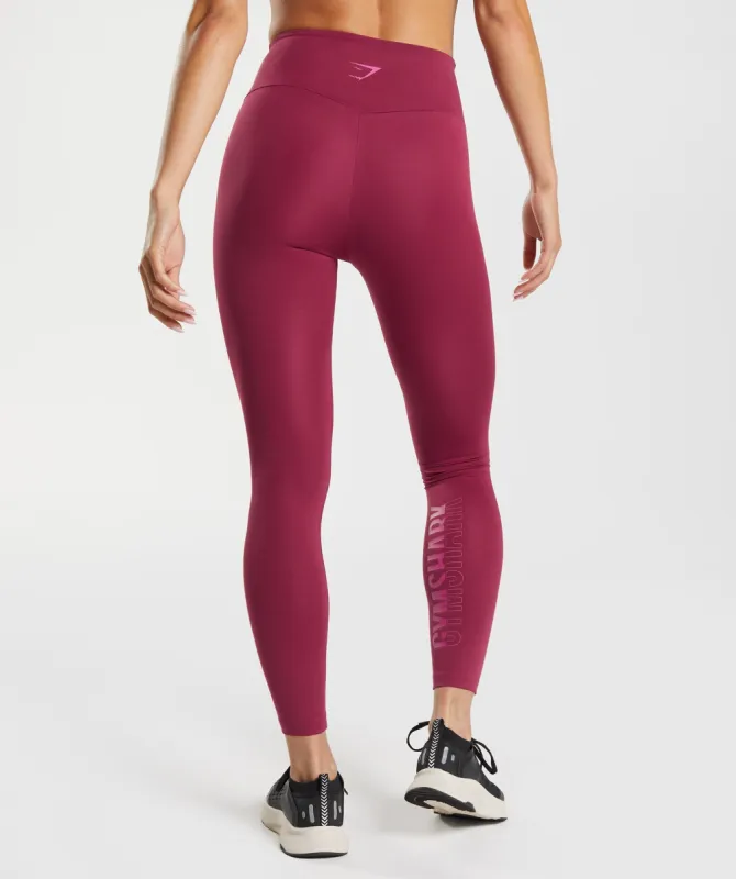 Gymshark Graphics Fraction Leggings - Currant Pink sold by Gymshark