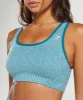Gymshark Marl Seamless Scoop Bra - Light Blue Marl/Light Grey Marl/Turkish Teal sold by Gymshark