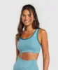 Gymshark Marl Seamless Scoop Bra - Light Blue Marl/Light Grey Marl/Turkish Teal sold by Gymshark