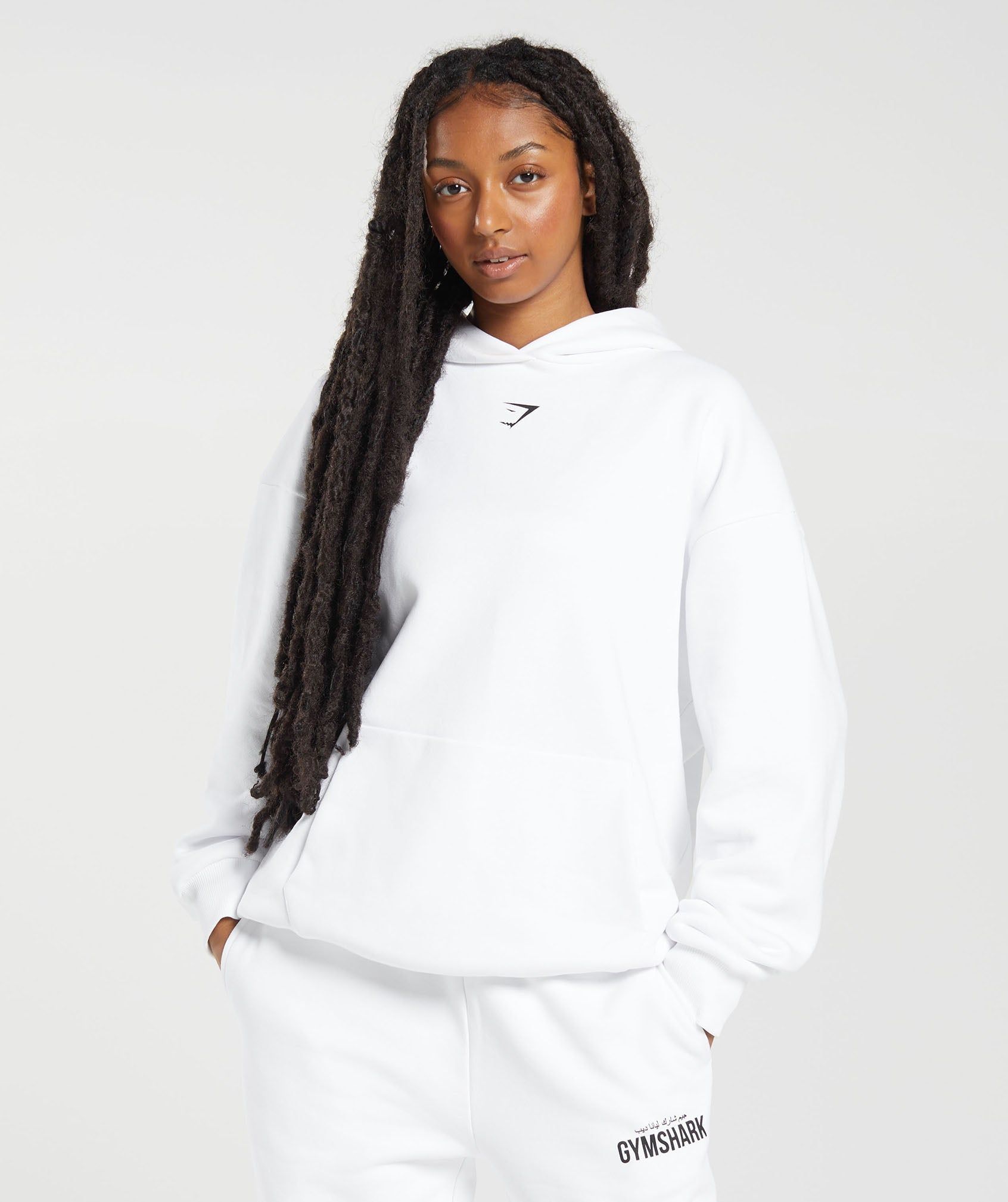 Gymshark Leana Deeb Oversized Hoodie - White sold by Gymshark