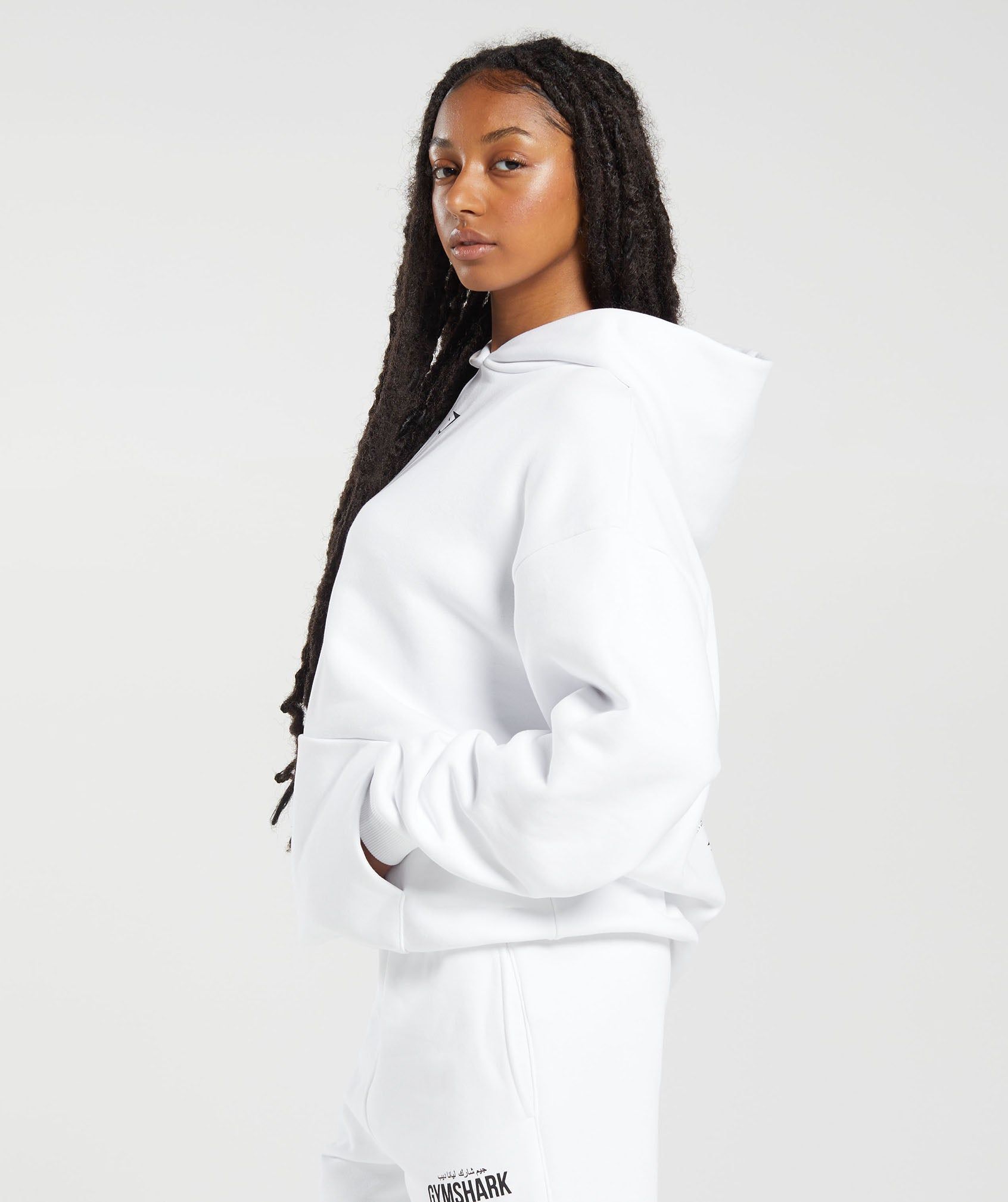 Gymshark Leana Deeb Oversized Hoodie - White sold by Gymshark product image thumbnail 3