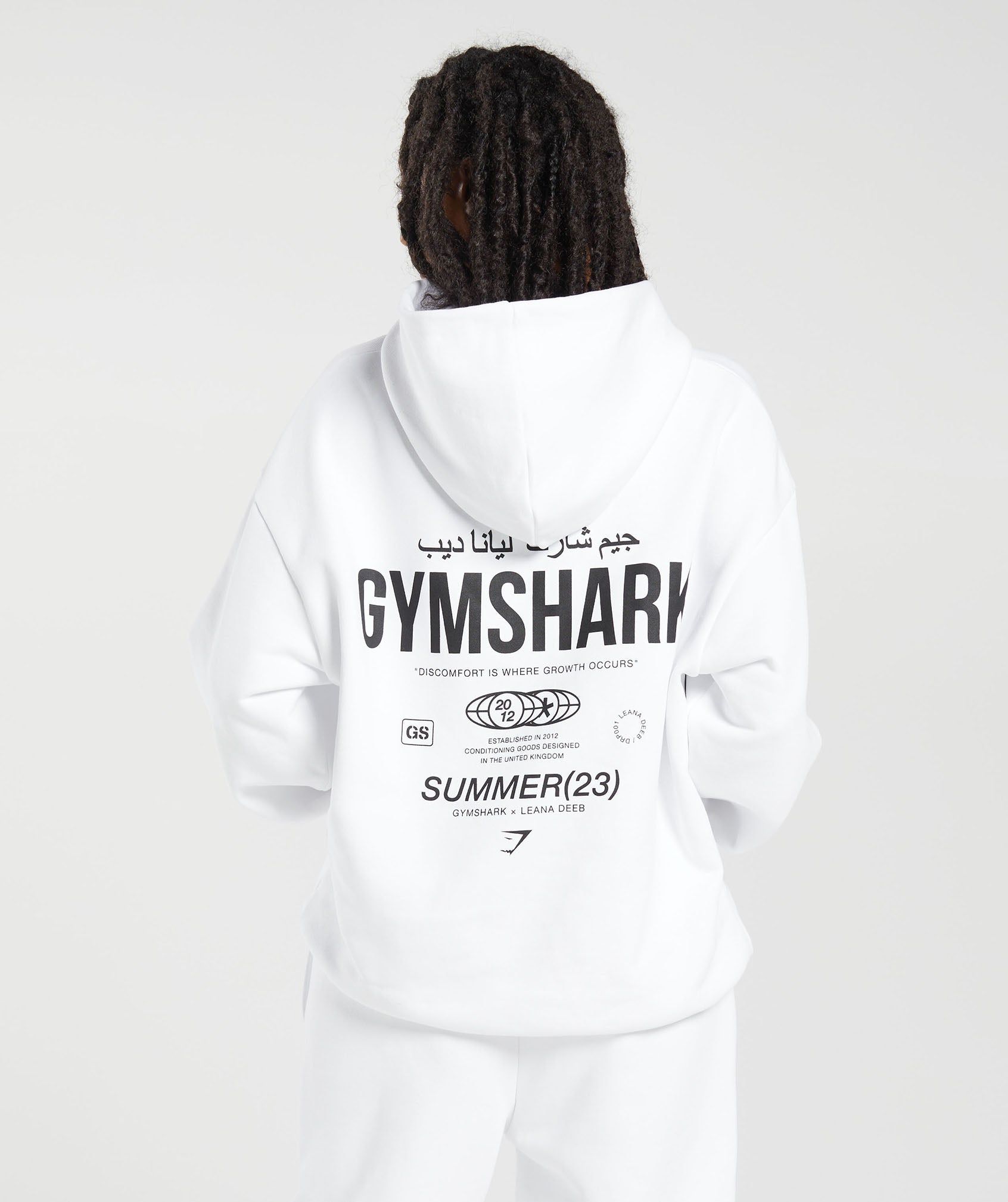 Gymshark Leana Deeb Oversized Hoodie - White sold by Gymshark product image thumbnail 2