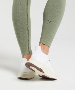Gymshark Ribbed Cotton Seamless Leggings - Base Green sold by Gymshark