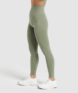 Gymshark Ribbed Cotton Seamless Leggings - Base Green sold by Gymshark