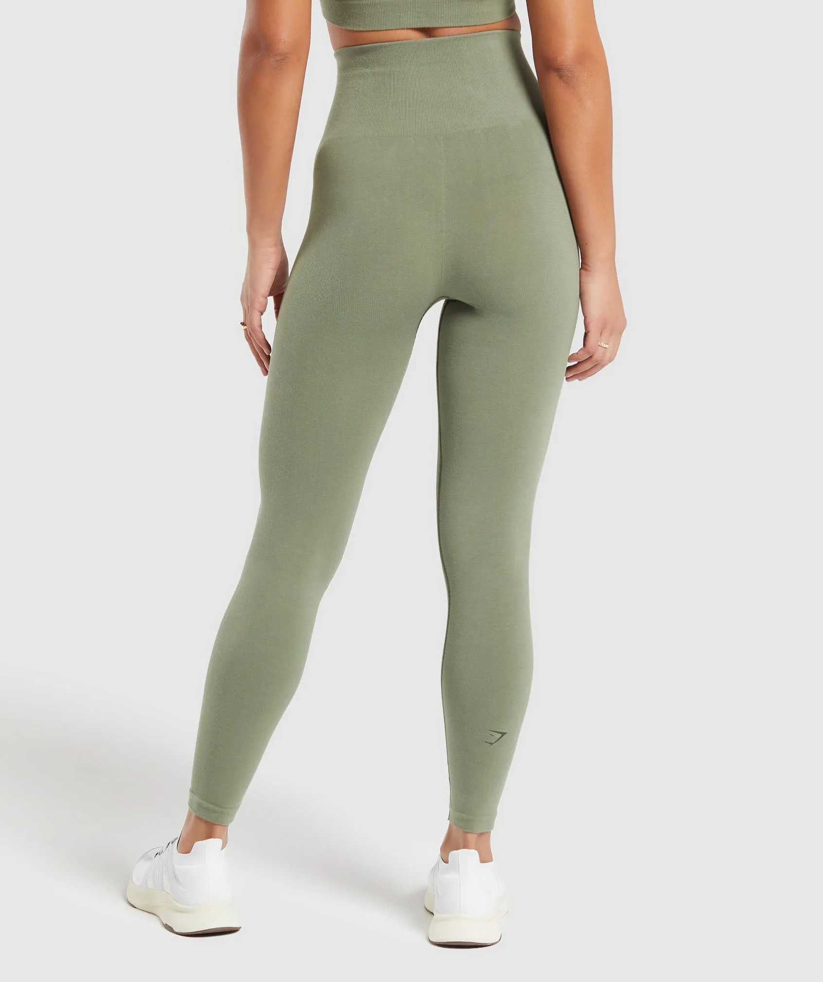 Gymshark Cotton Seamless Leggings - Base Green sold by Gymshark product image thumbnail 2