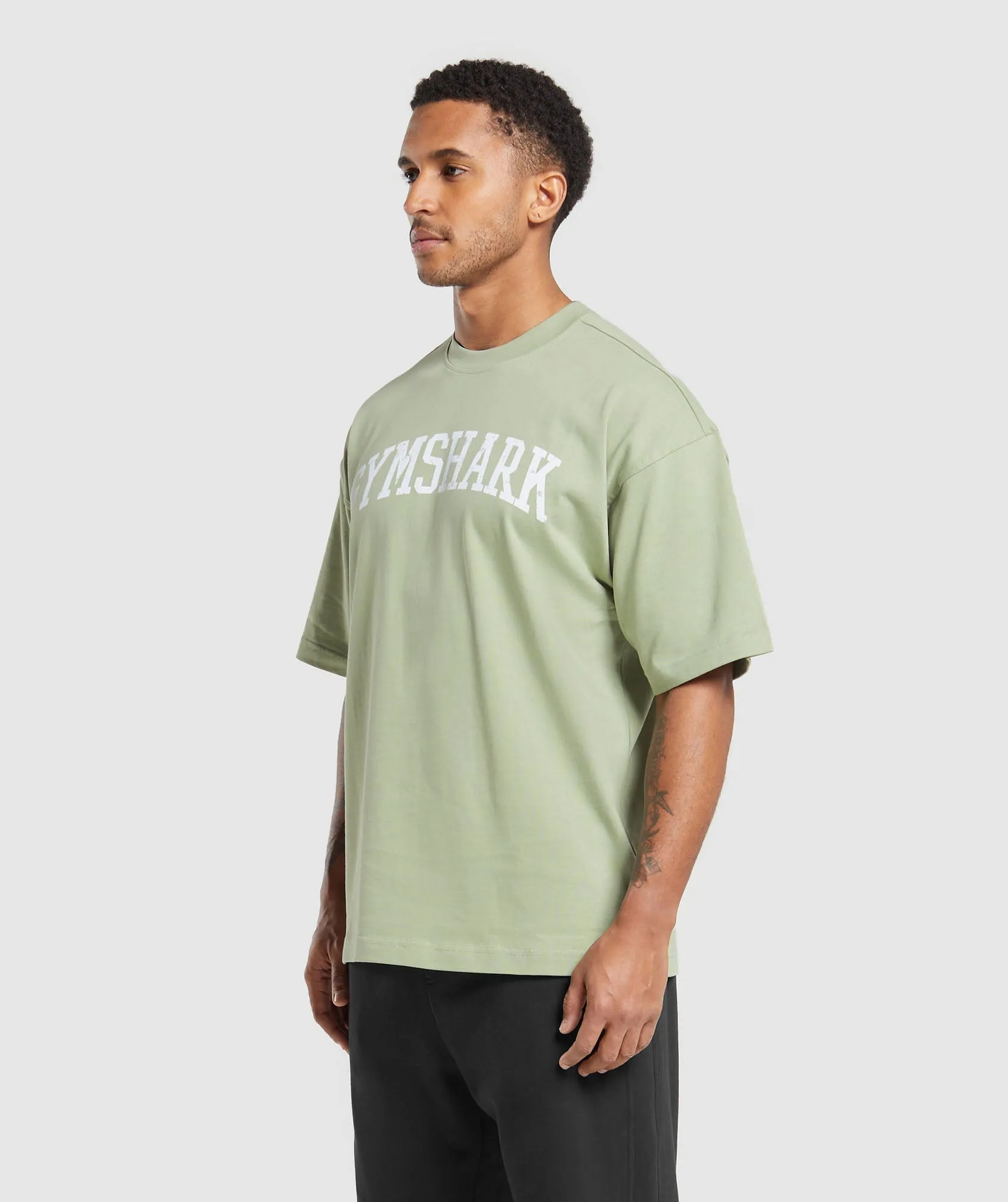 Gymshark Collegiate T-Shirt - Faded Green sold by Gymshark product image thumbnail 3