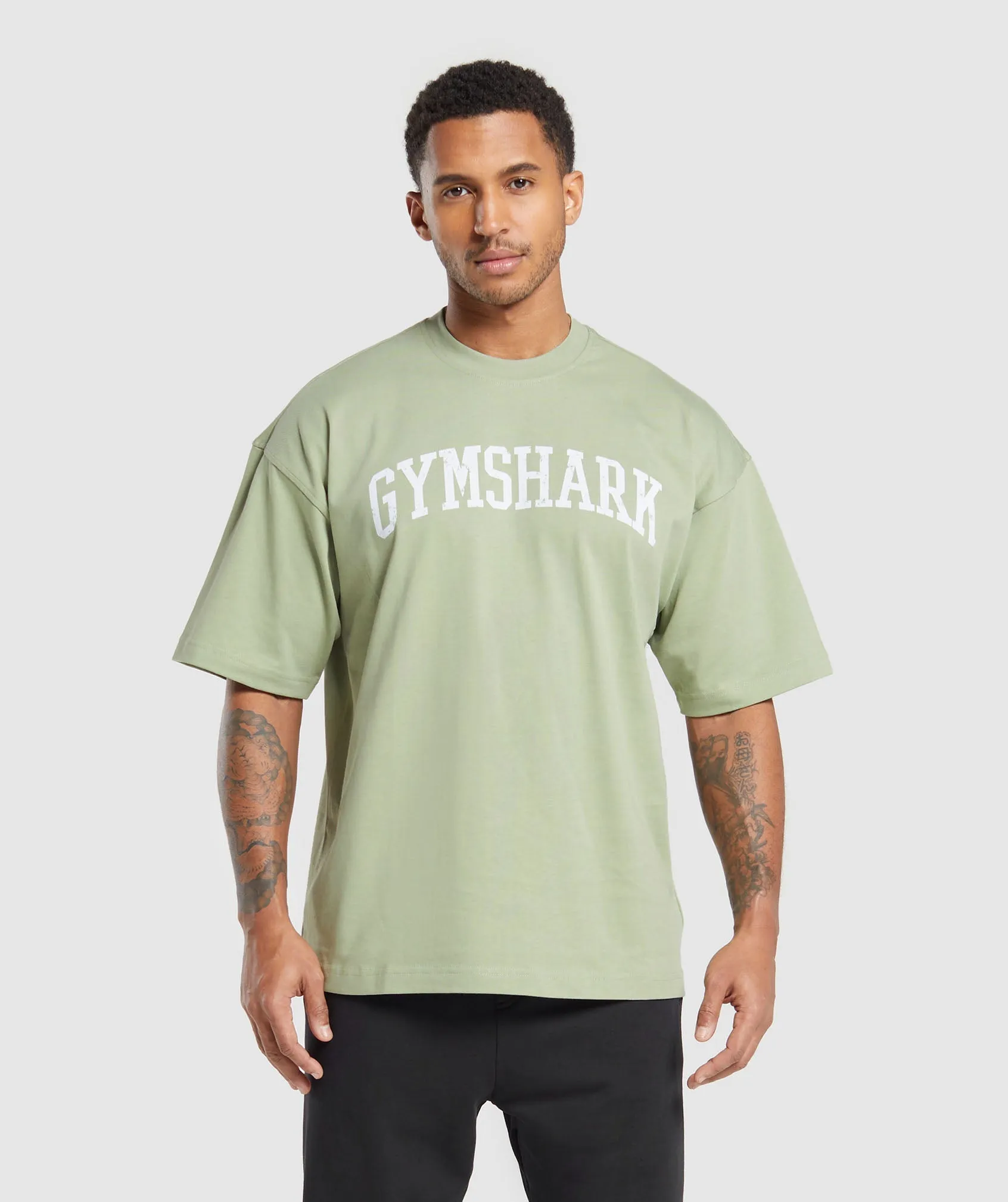 Gymshark Collegiate T-Shirt - Faded Green sold by Gymshark