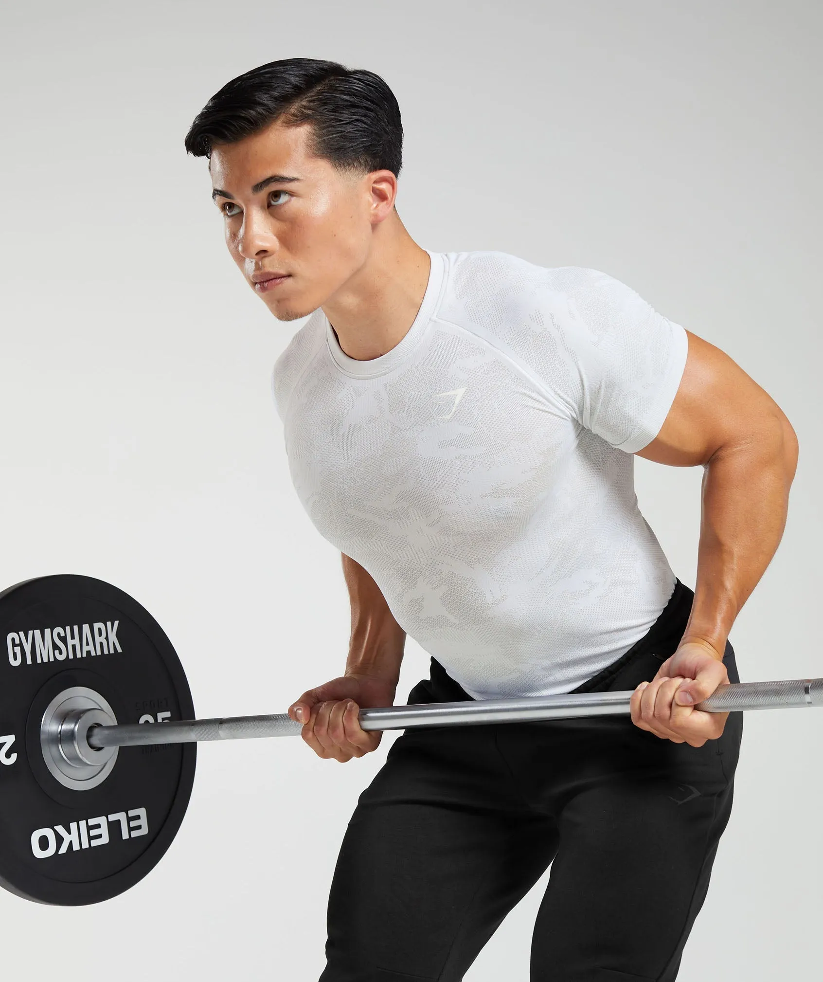 Gymshark Geo Seamless T-Shirt - White/Light Grey sold by Gymshark product image thumbnail 3