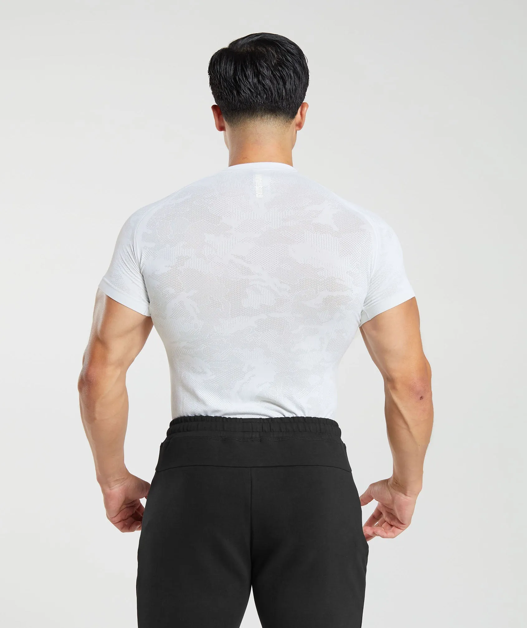 Gymshark Geo Seamless T-Shirt - White/Light Grey sold by Gymshark product image thumbnail 2