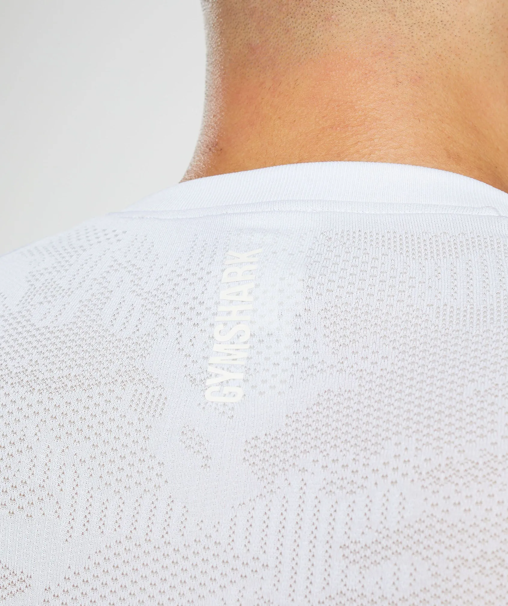 Gymshark Geo Seamless T-Shirt - White/Light Grey sold by Gymshark product image thumbnail 4