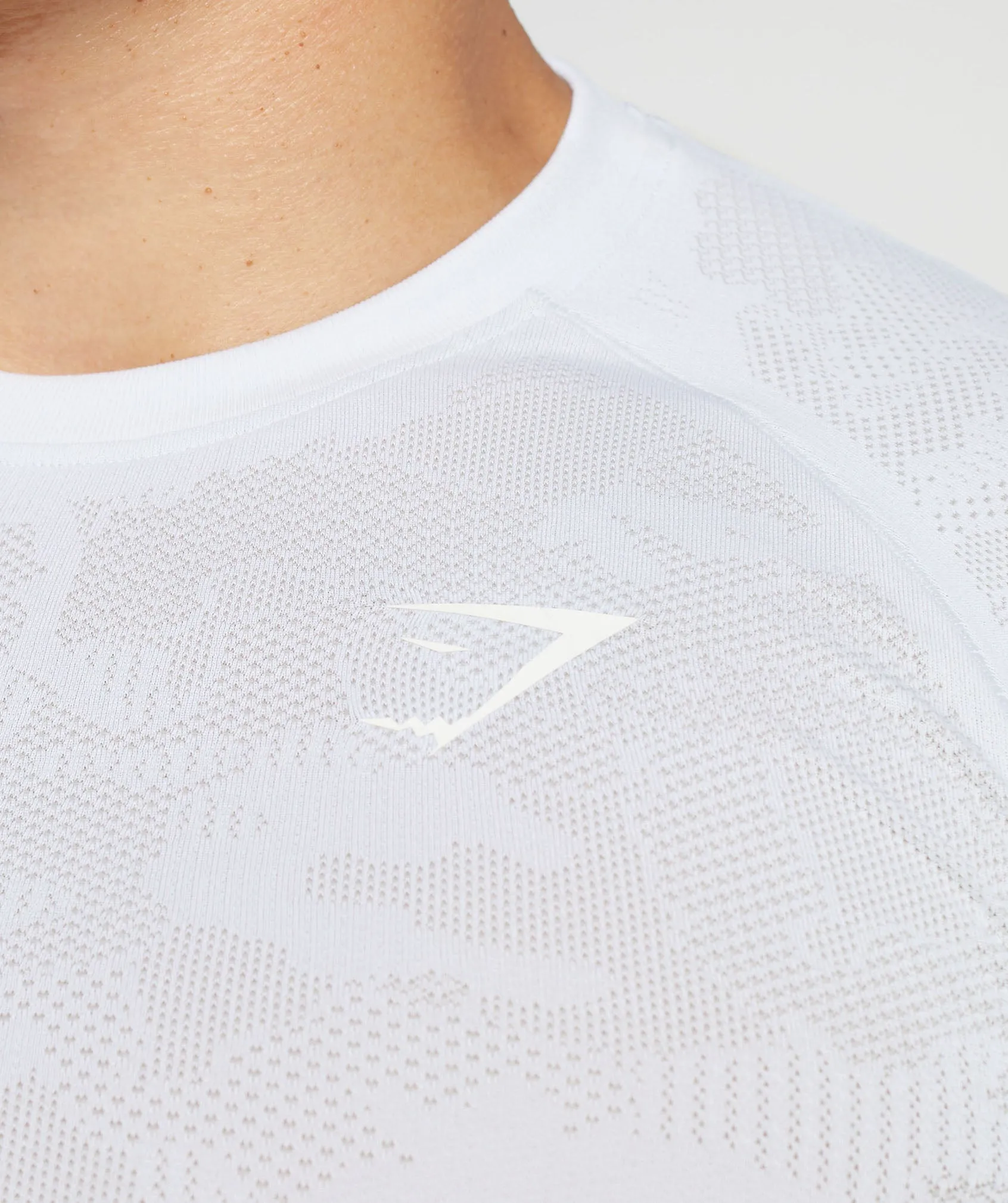 Gymshark Geo Seamless T-Shirt - White/Light Grey sold by Gymshark product image thumbnail 5