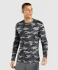 Gymshark Arrival Long Sleeve T-Shirt - Grey Print sold by Gymshark