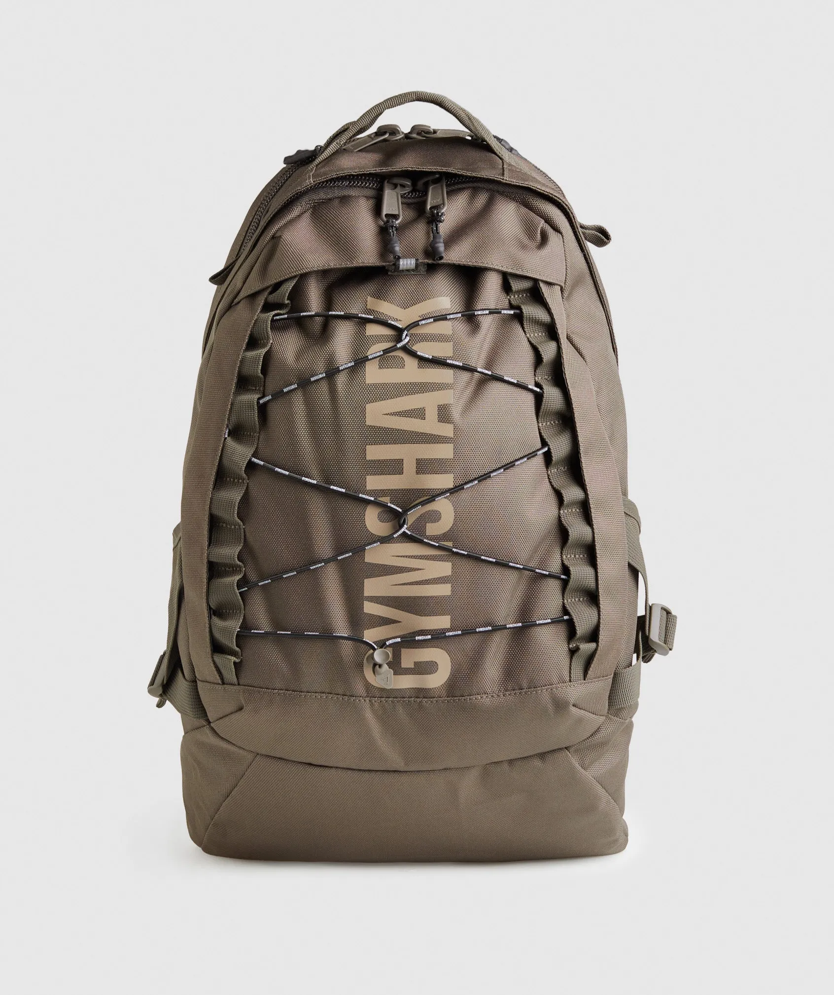 Gymshark Pursuit Backpack - Camo Brown/ Cement Brown sold by Gymshark