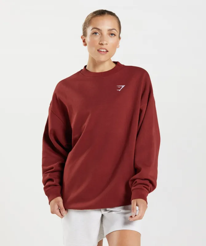 Gymshark Training Oversized Sweatshirt - Rosewood Red sold by Gymshark