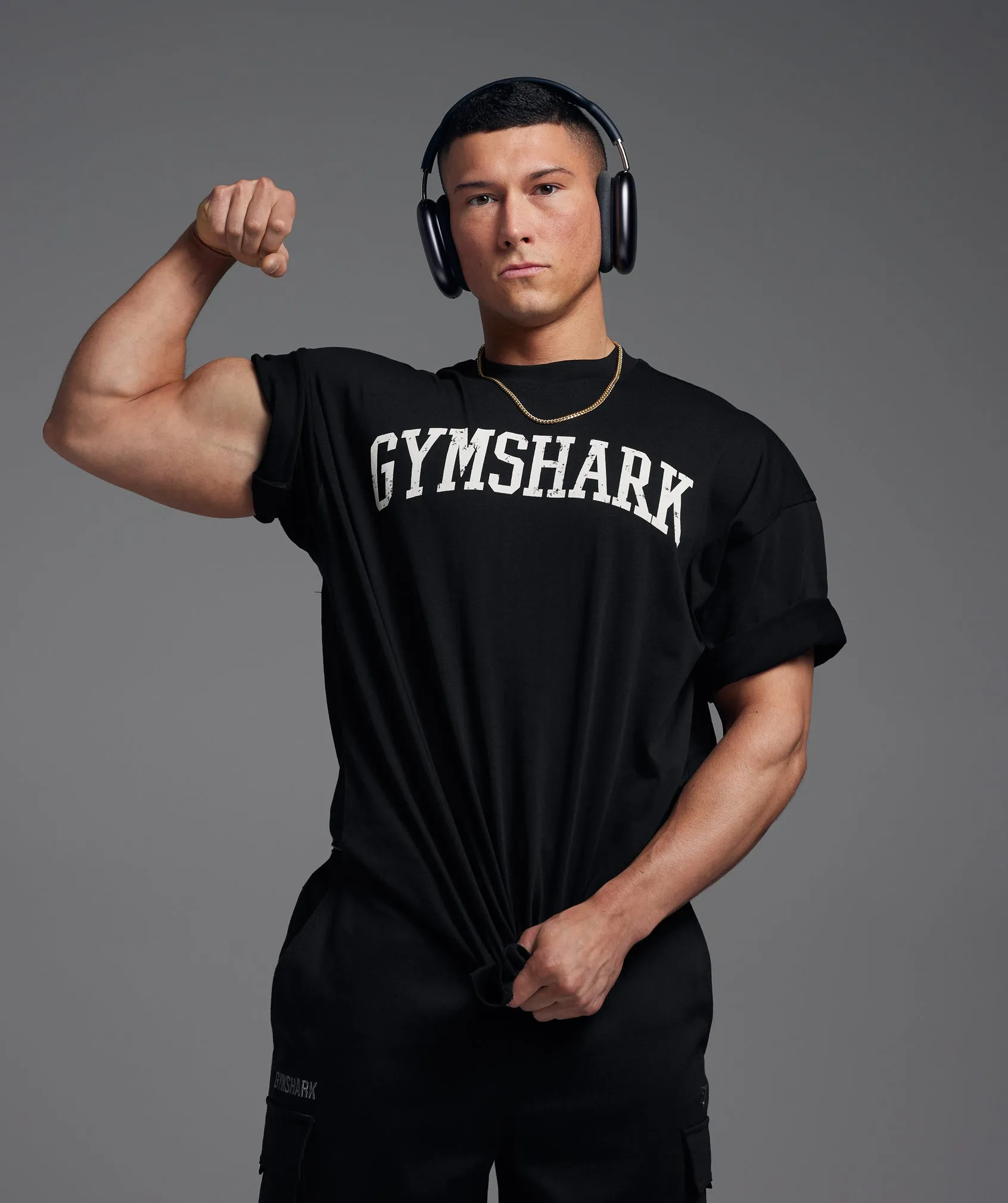 Gymshark Collegiate T-Shirt - Black sold by Gymshark product image thumbnail 2