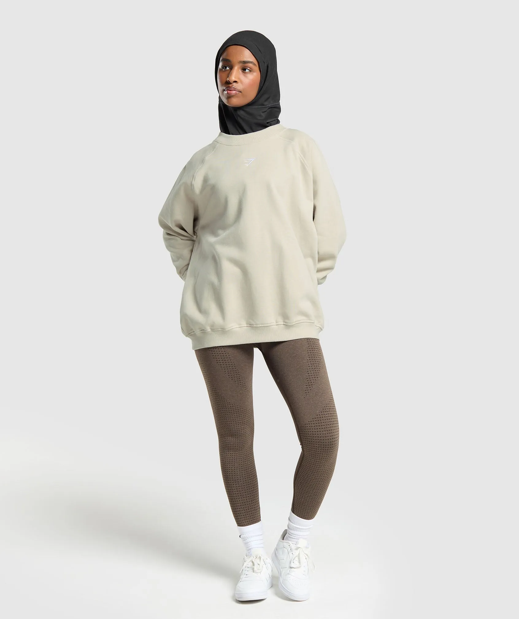 Gymshark Training Oversized Fleece Sweatshirt - Pebble Grey sold by Gymshark product image thumbnail 2