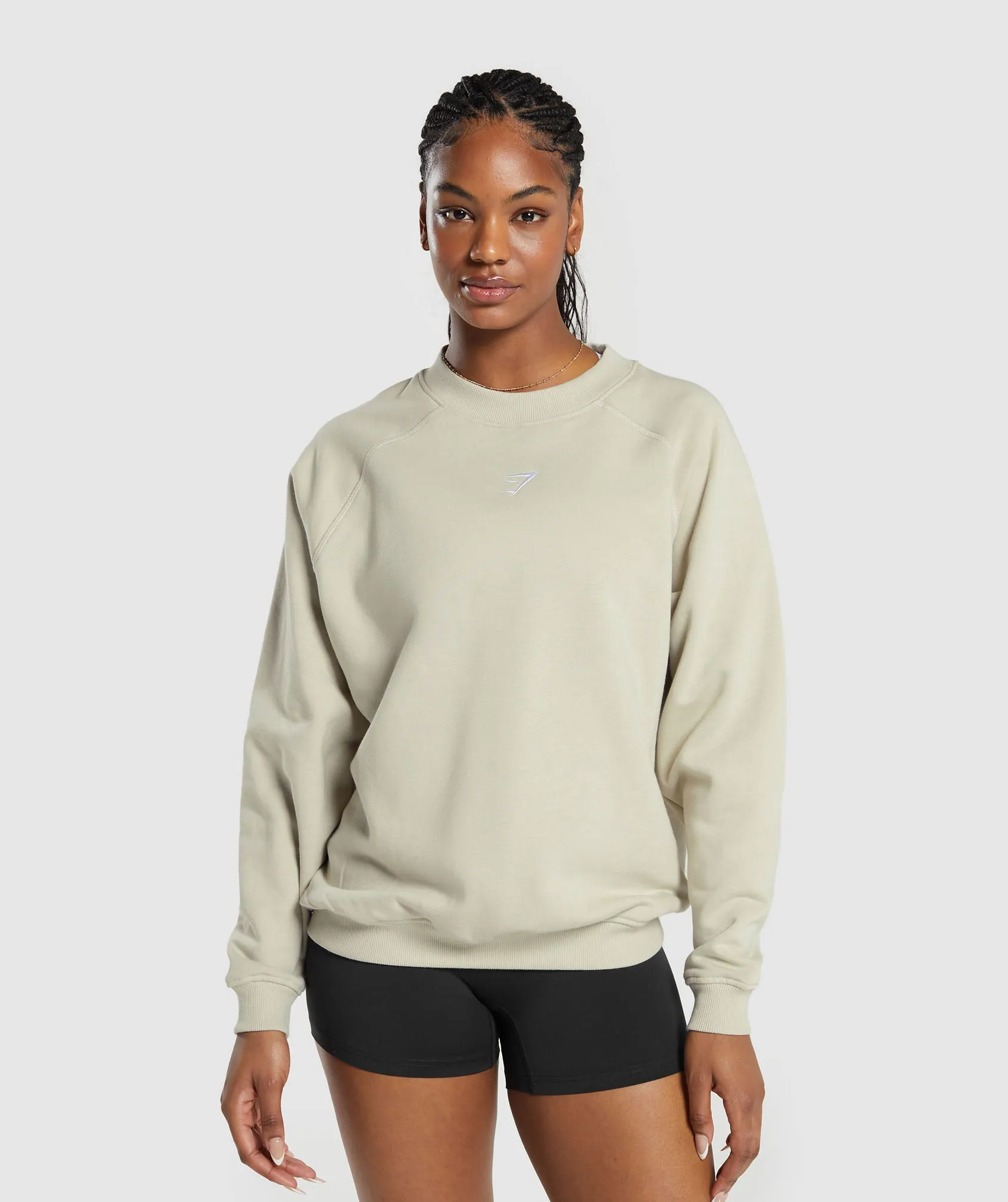 Gymshark Training Oversized Fleece Sweatshirt - Pebble Grey sold by Gymshark