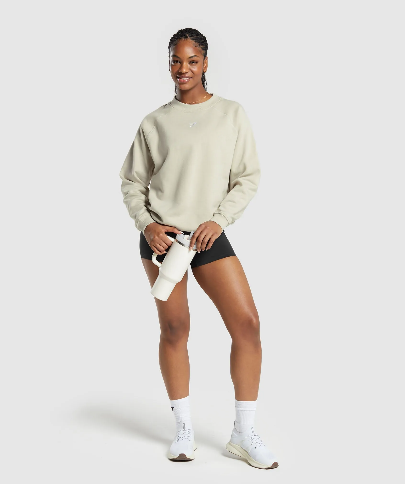 Gymshark Training Oversized Fleece Sweatshirt - Pebble Grey sold by Gymshark product image thumbnail 5
