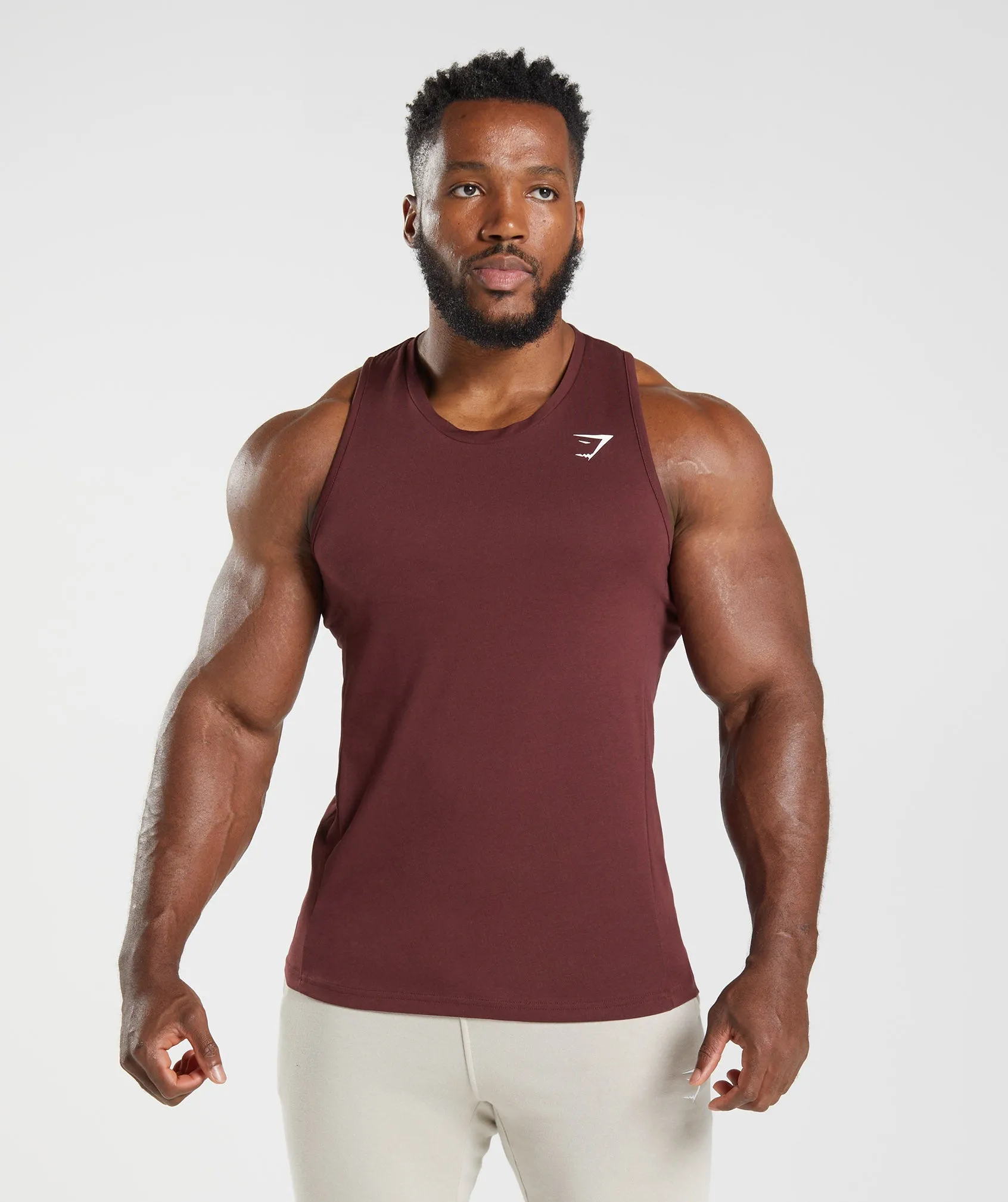 Gymshark React Tank - Baked Maroon sold by Gymshark