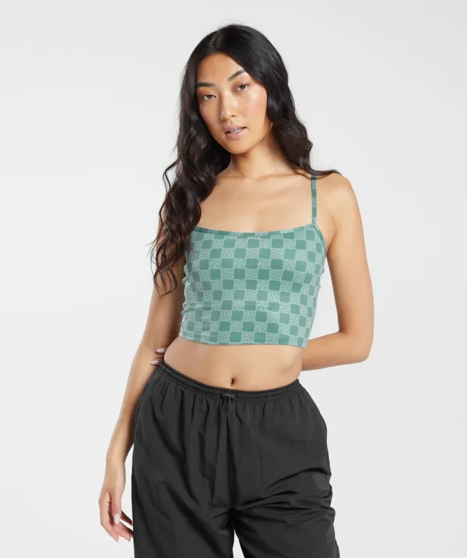 Gymshark Monogram Crop Cami Tank - Frost Teal made by Gymshark