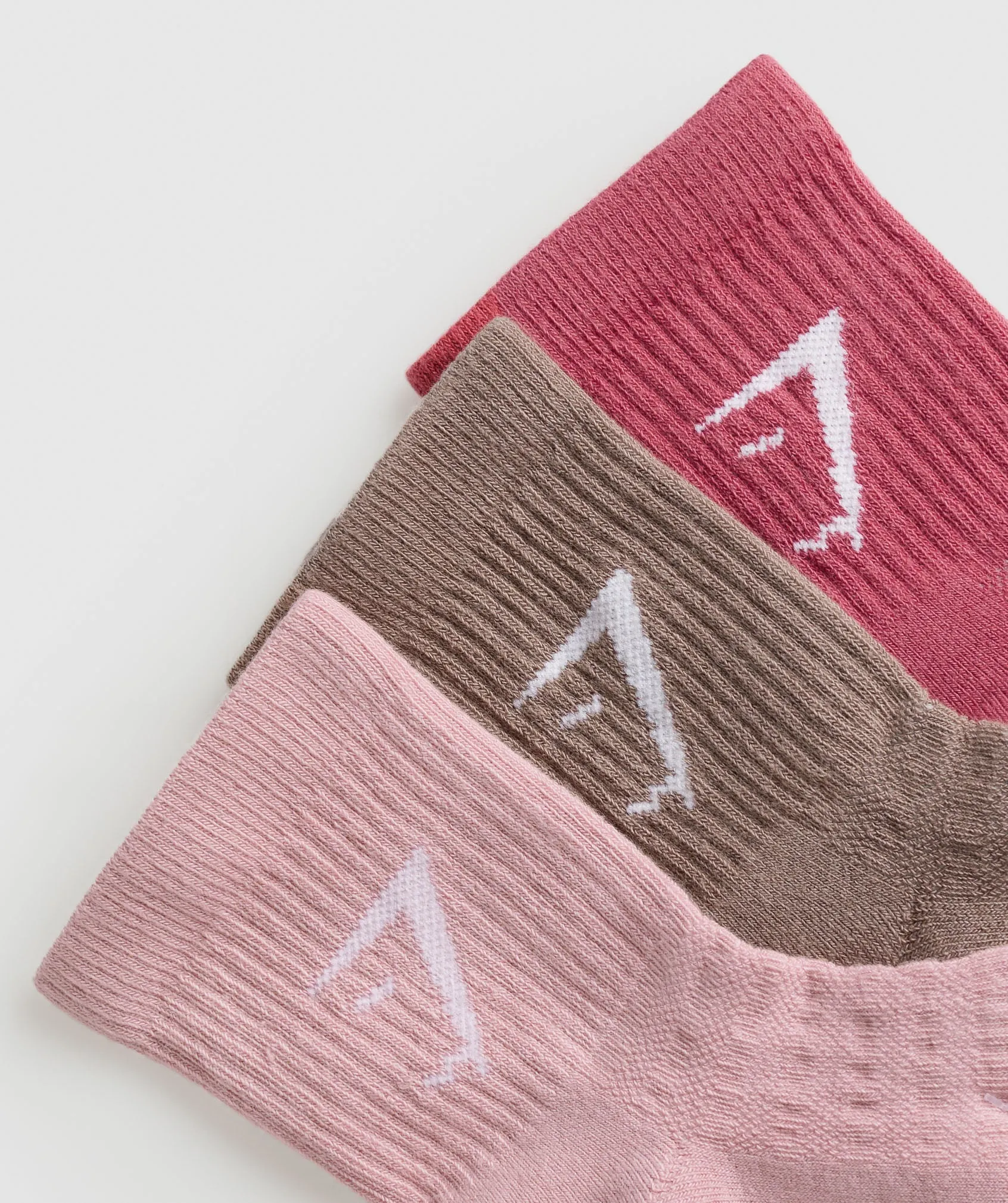 Gymshark Midi 3pk Socks - Vintage Pink/Light Pink/Mocha Mauve sold by Gymshark product image thumbnail 2
