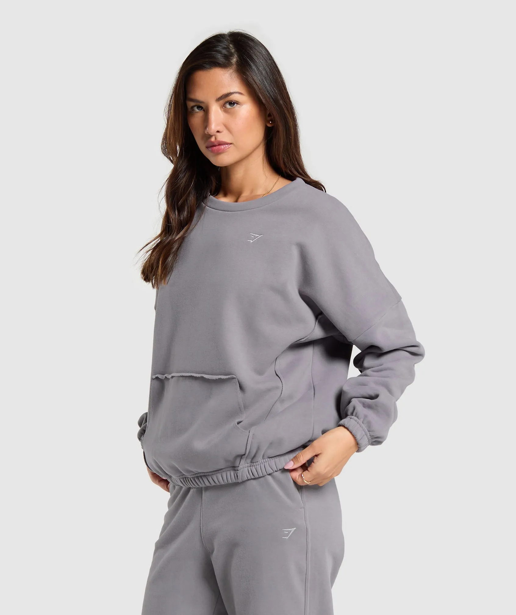 Gymshark Fleece Oversized Sweatshirt - Medium Grey sold by Gymshark product image thumbnail 3