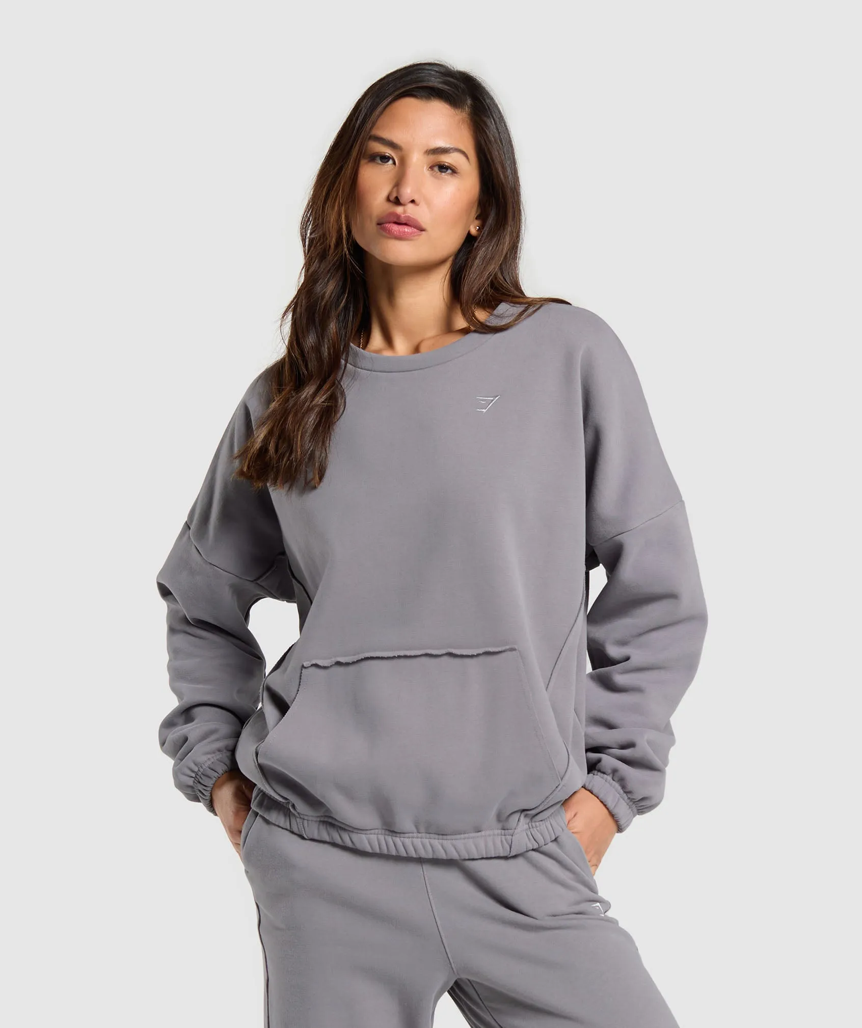 Gymshark Fleece Oversized Sweatshirt - Medium Grey sold by Gymshark